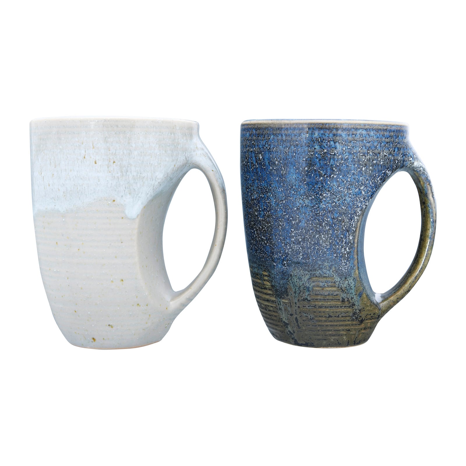 12oz. Glazed Stoneware Mug with Grip Indent Set, 2ct.