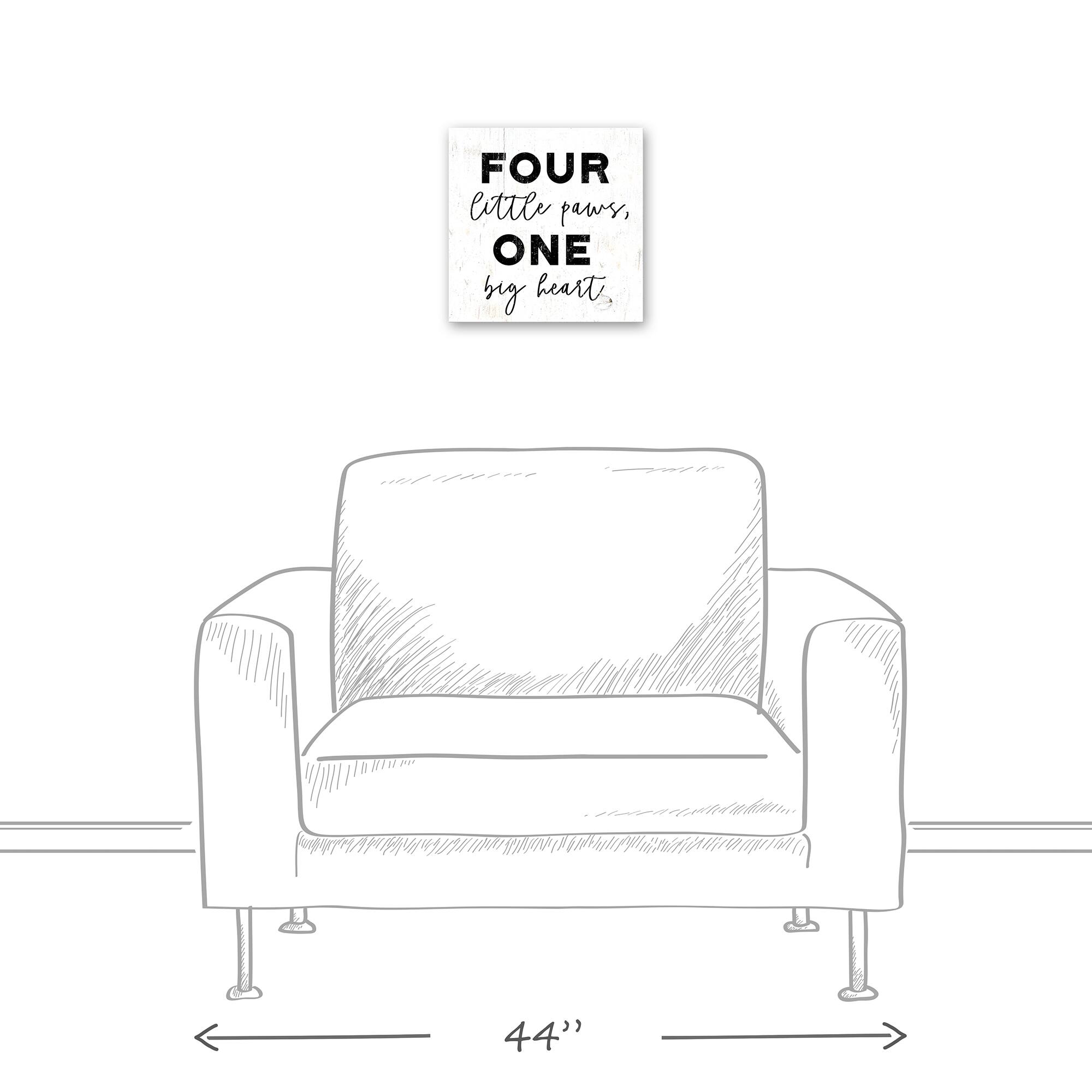 Four Little Paws One Big Heart Canvas Wall Art