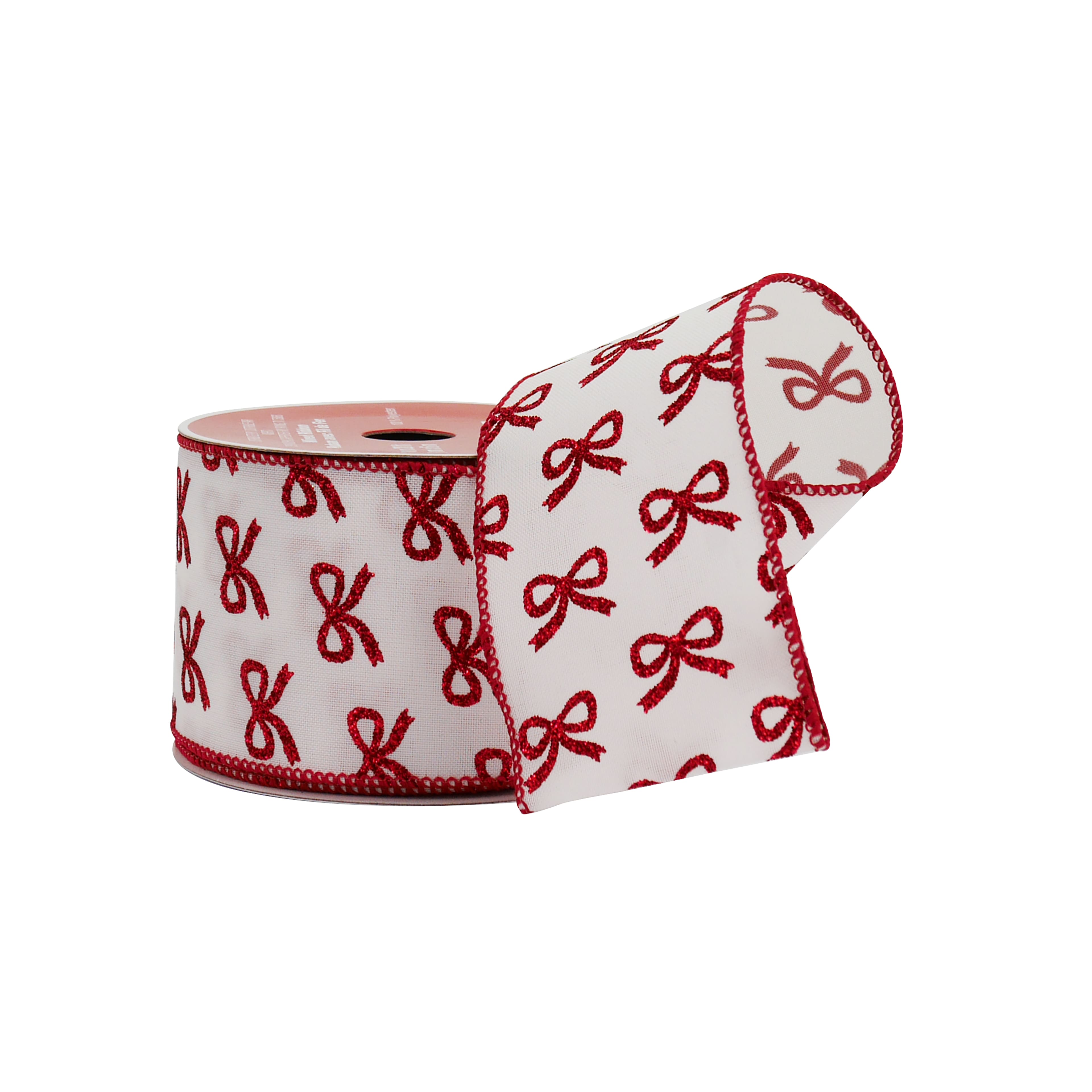 2.5&#x22; x 20ft. Red Glitter Bows Wired Ribbon by Celebrate It&#xAE;