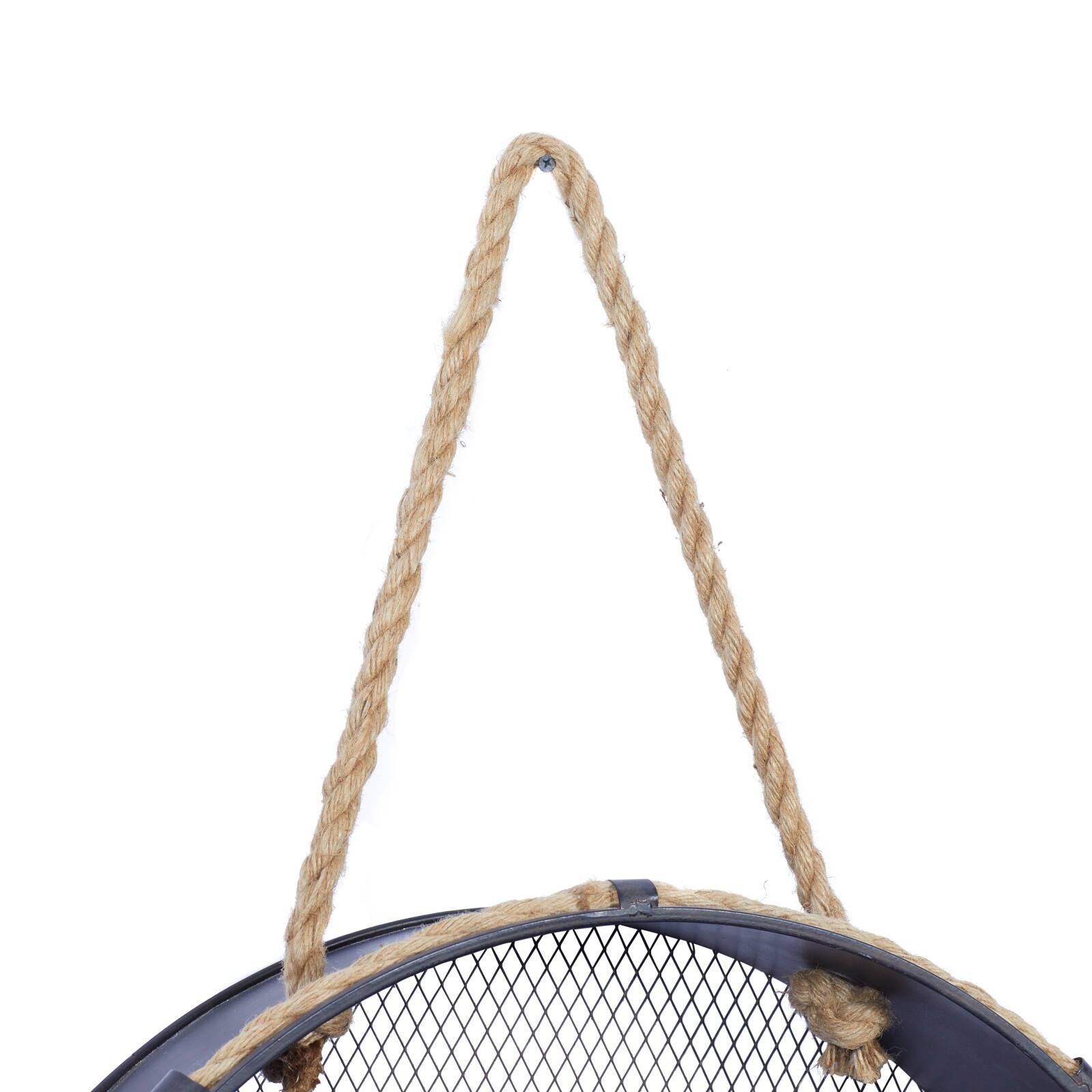 24" Black Metal Industrial Wall Shelf