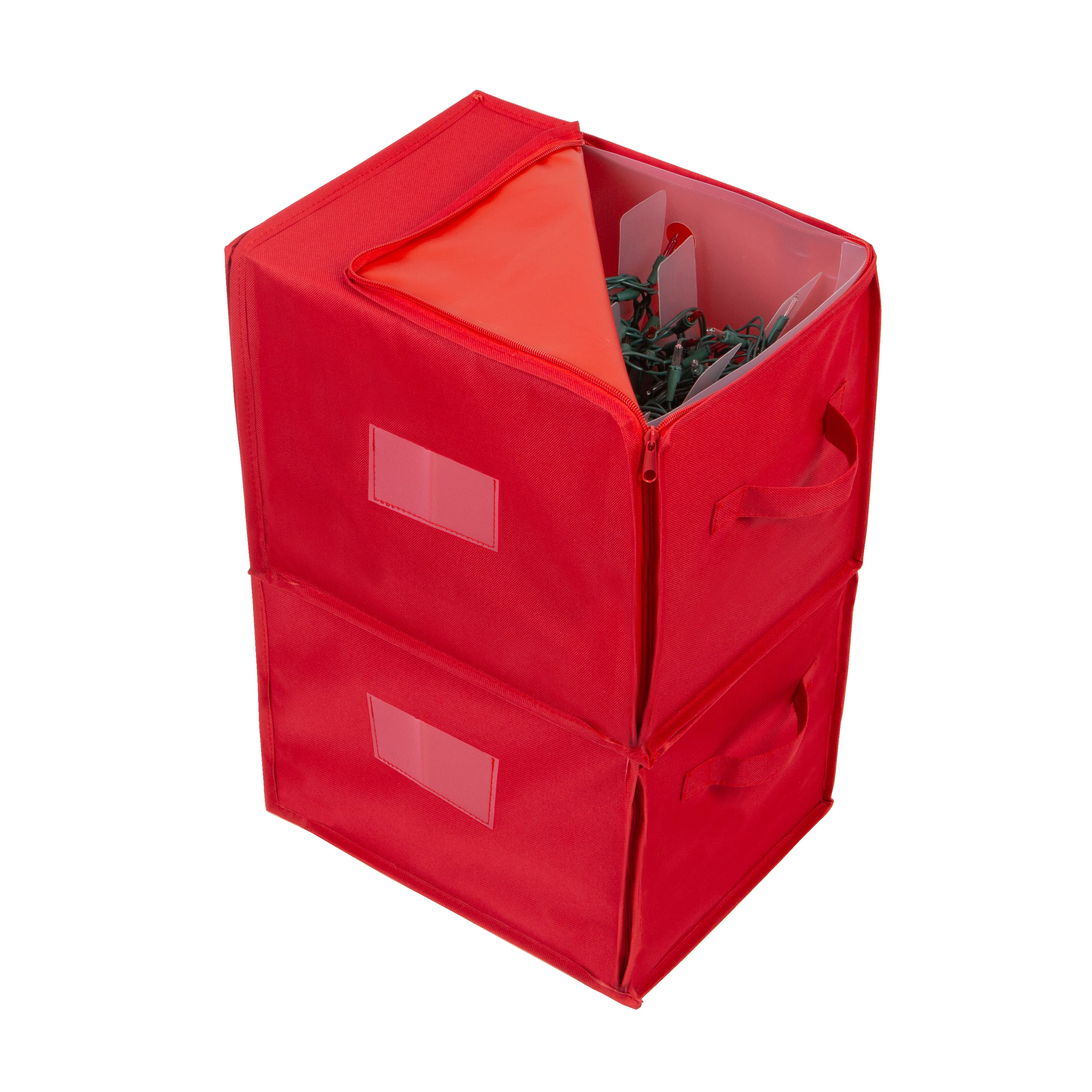 Simplify Red Stackable Christmas Tree Light Organizer Box