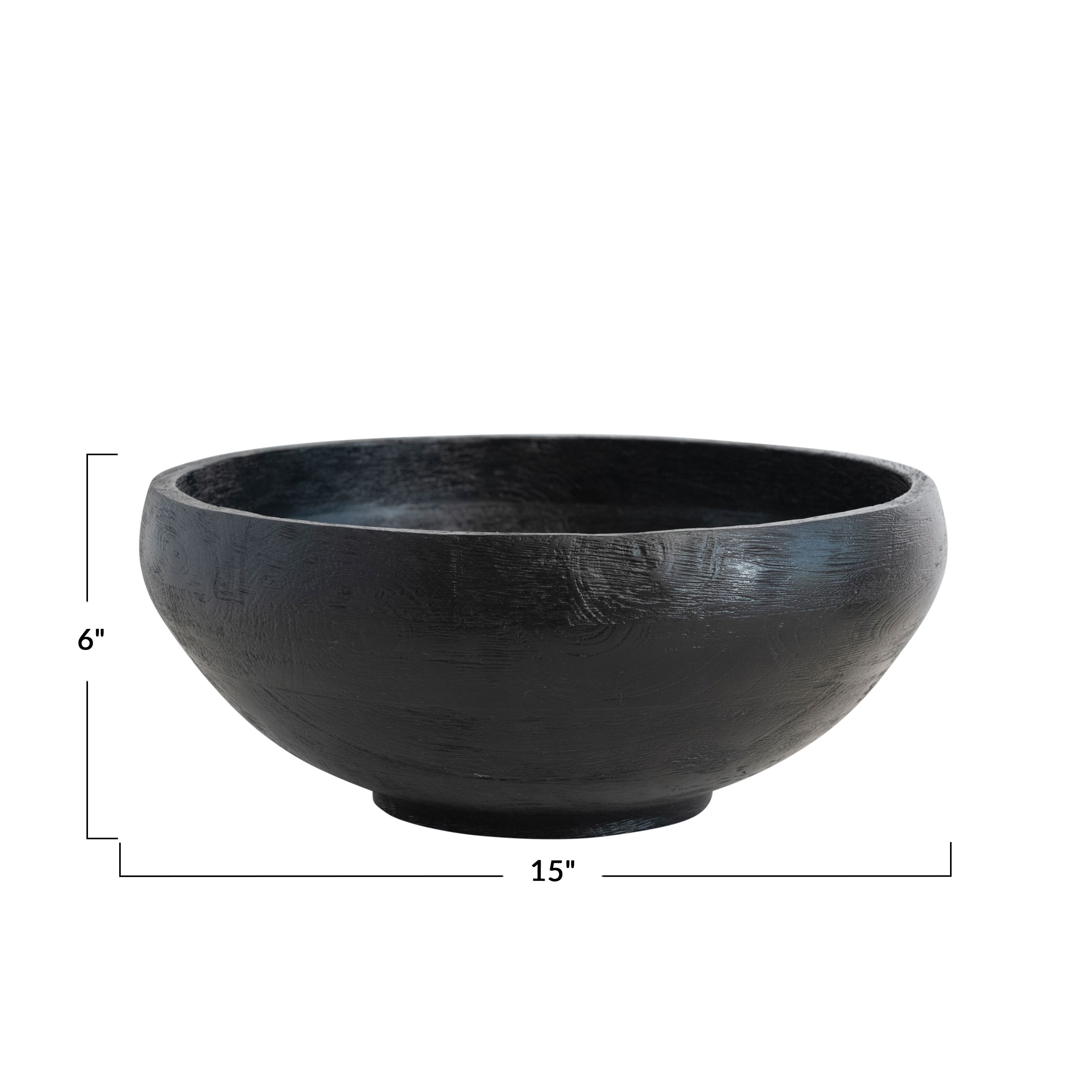 Hello Honey® Black Carved Wood Bowl