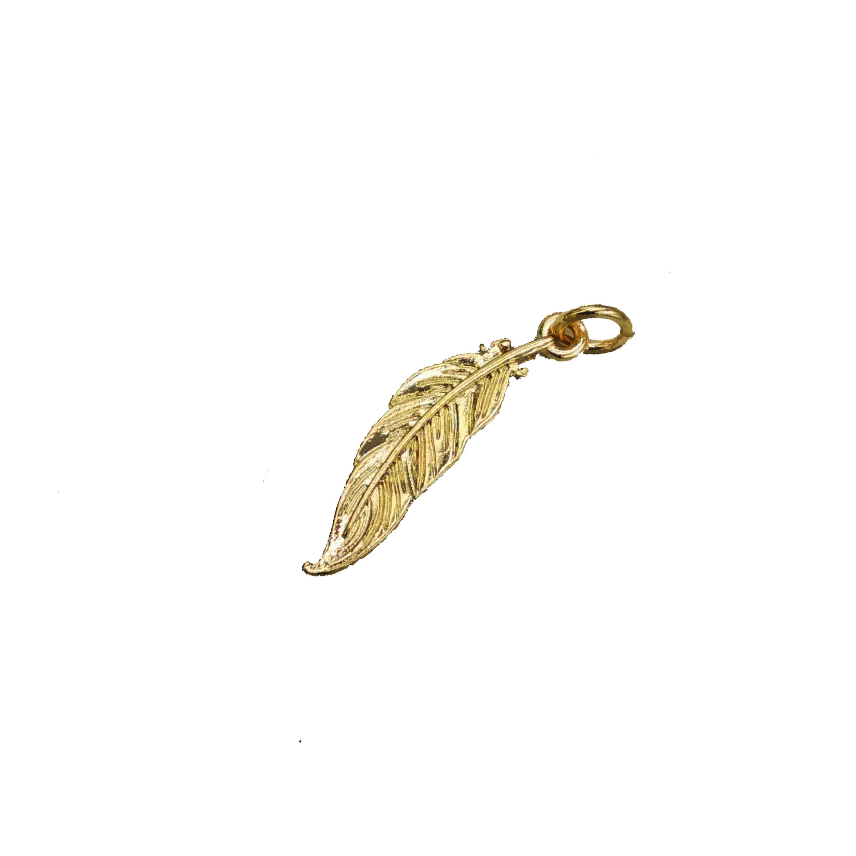 12 Pack: Charmalong™ Gold Feather Charm by Bead Landing™