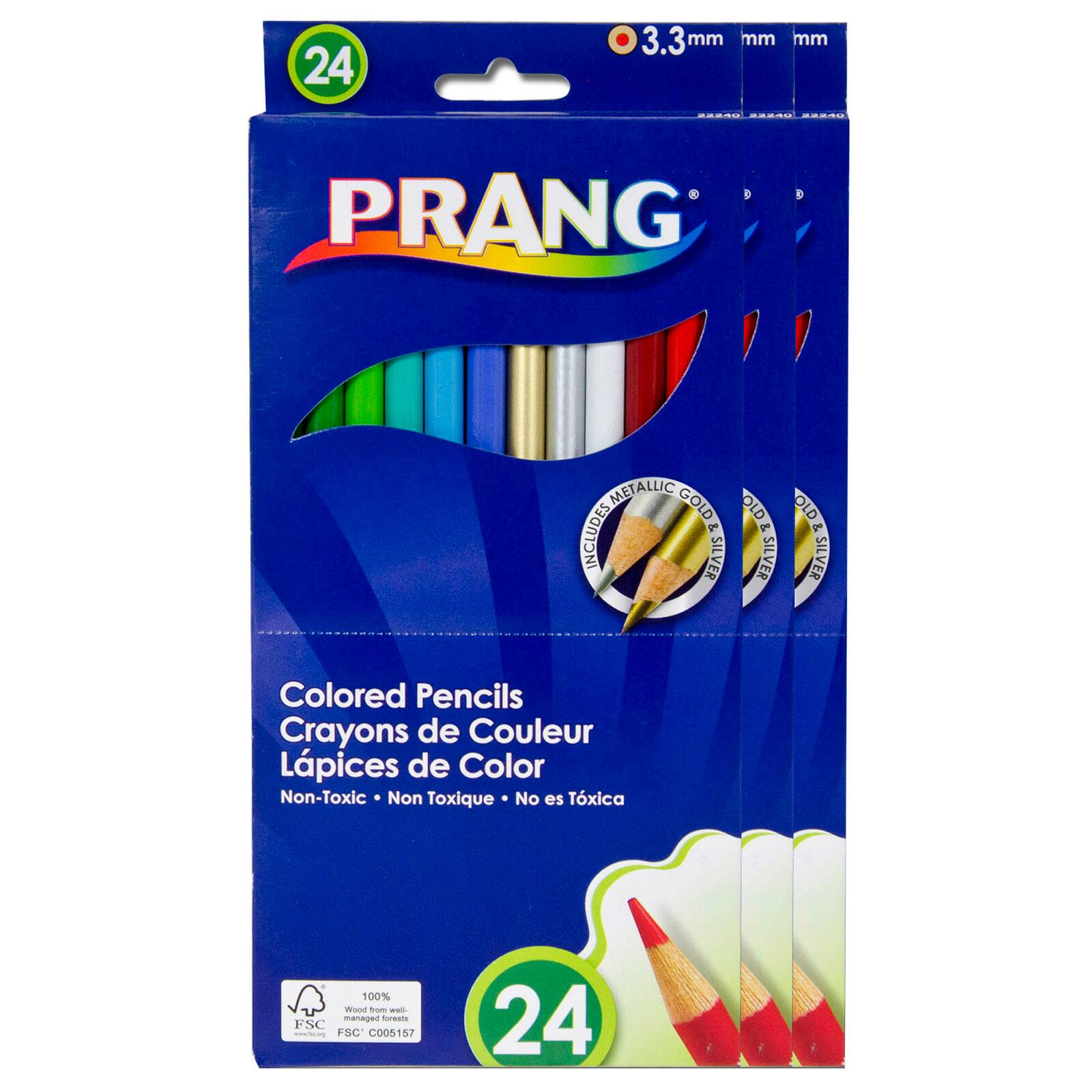  Prang Colored Pencils, Assorted Colors, 3.3 mm core, 24 Count :  Everything Else