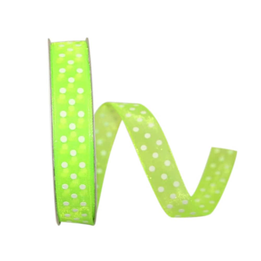 The Ribbon Roll 5/8" x 25yd. Sheer Swiss Dots Ribbon