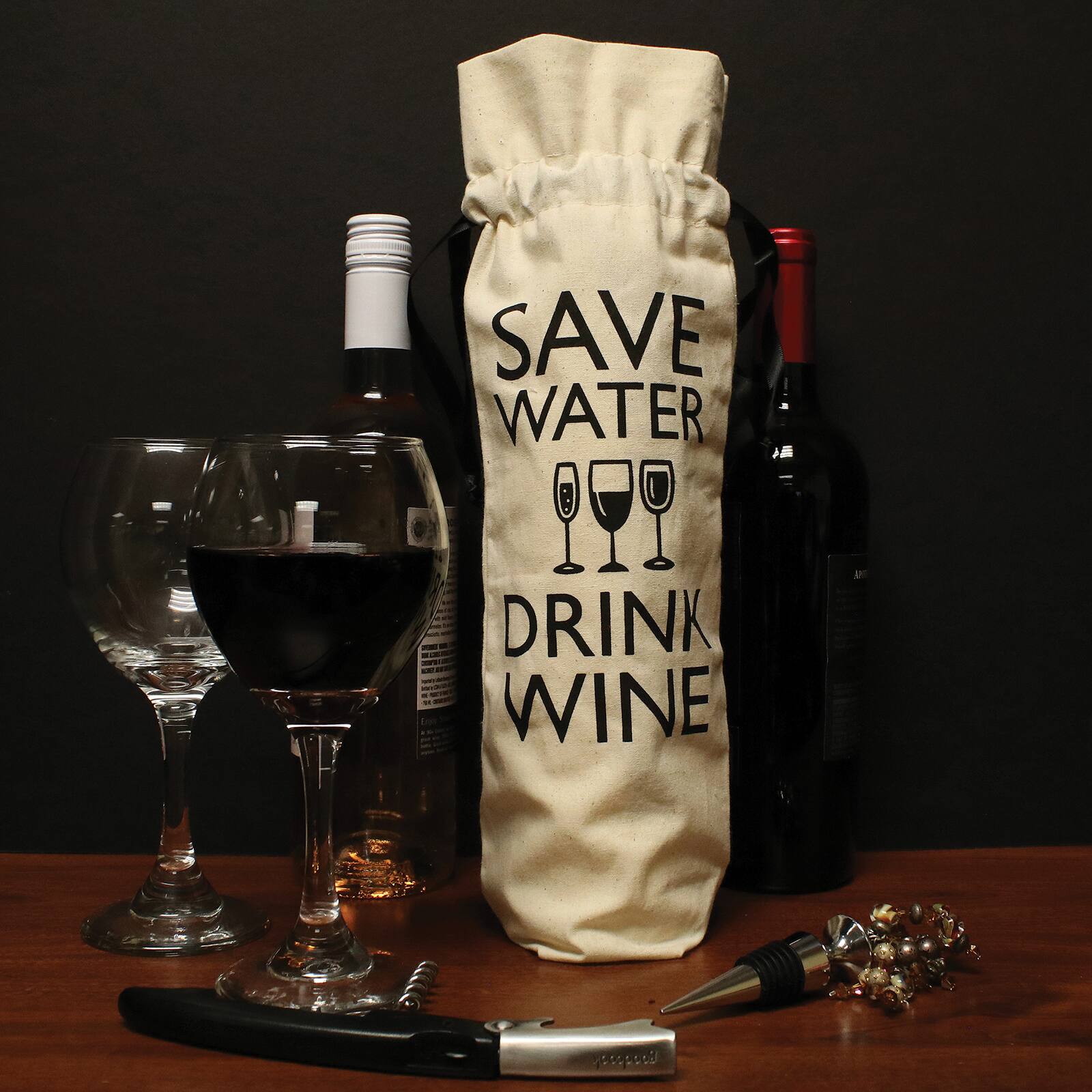 Personality Case&#x2122; Save Water Canvas Wine Bag