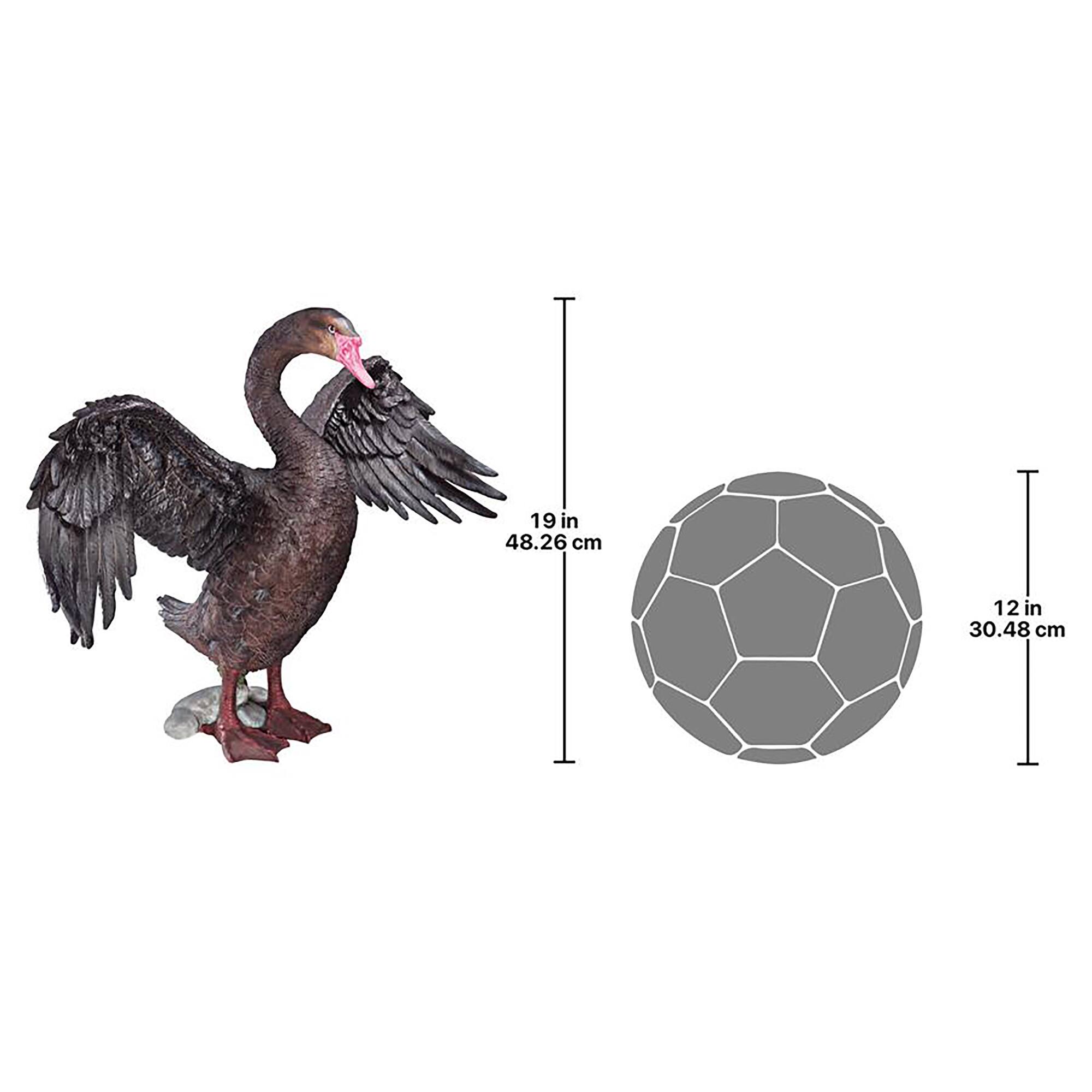 Design Toscano 19&#x22; Beautiful Black Swan Statue