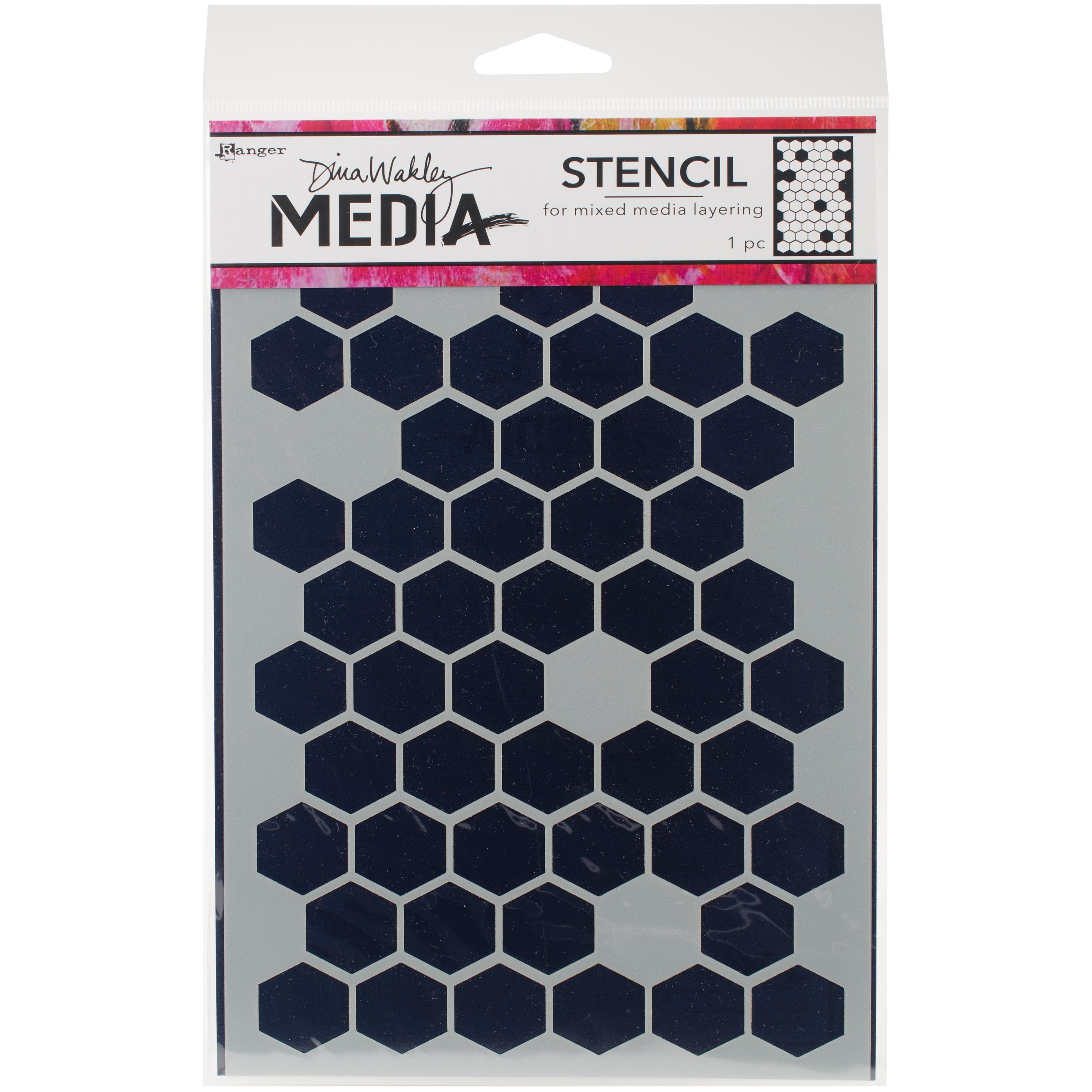 Dina Wakley Media Honeycomb Stencil, 9&#x22; x 6&#x22;