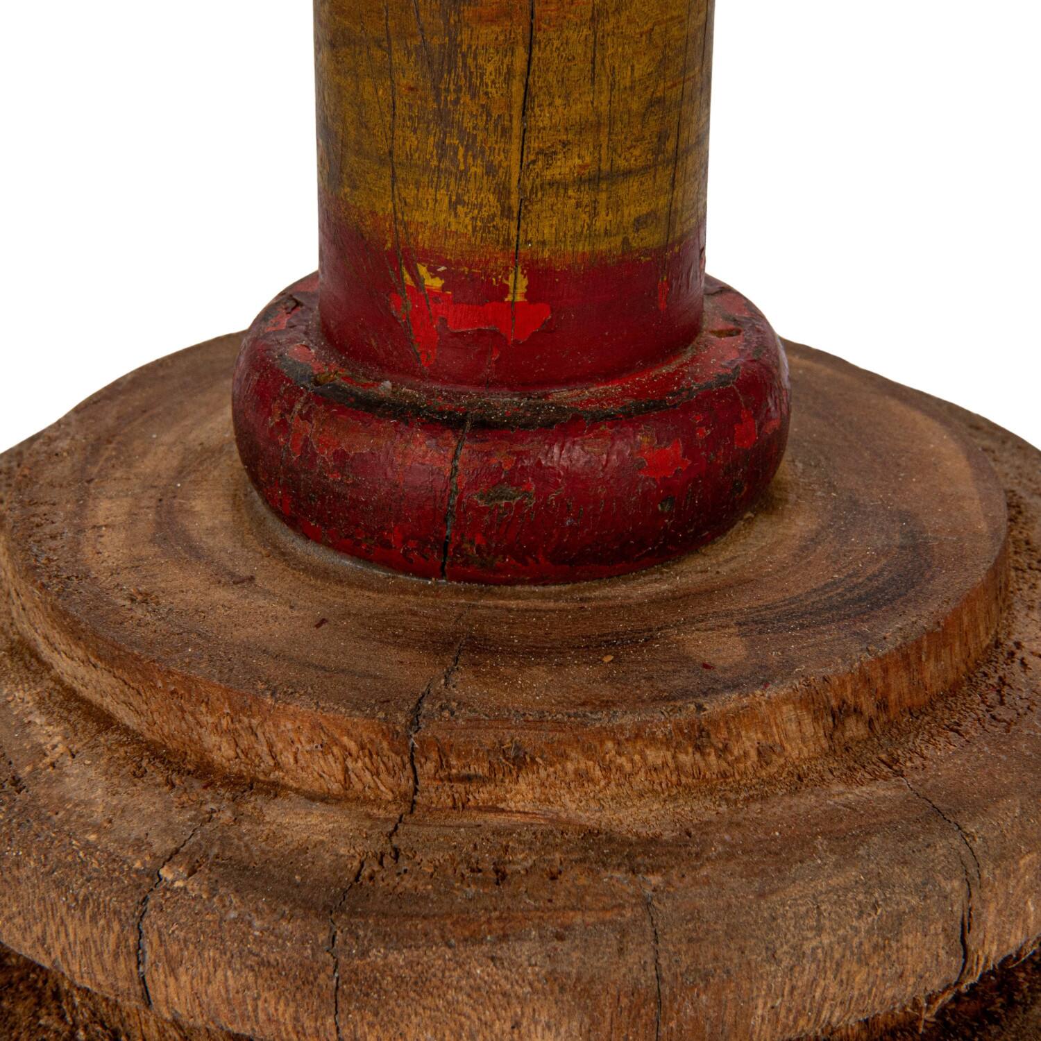 Hello Honey® 28" Multicolor Reclaimed Wood Spool Table Lamp with Cotton Shade, 2ct.