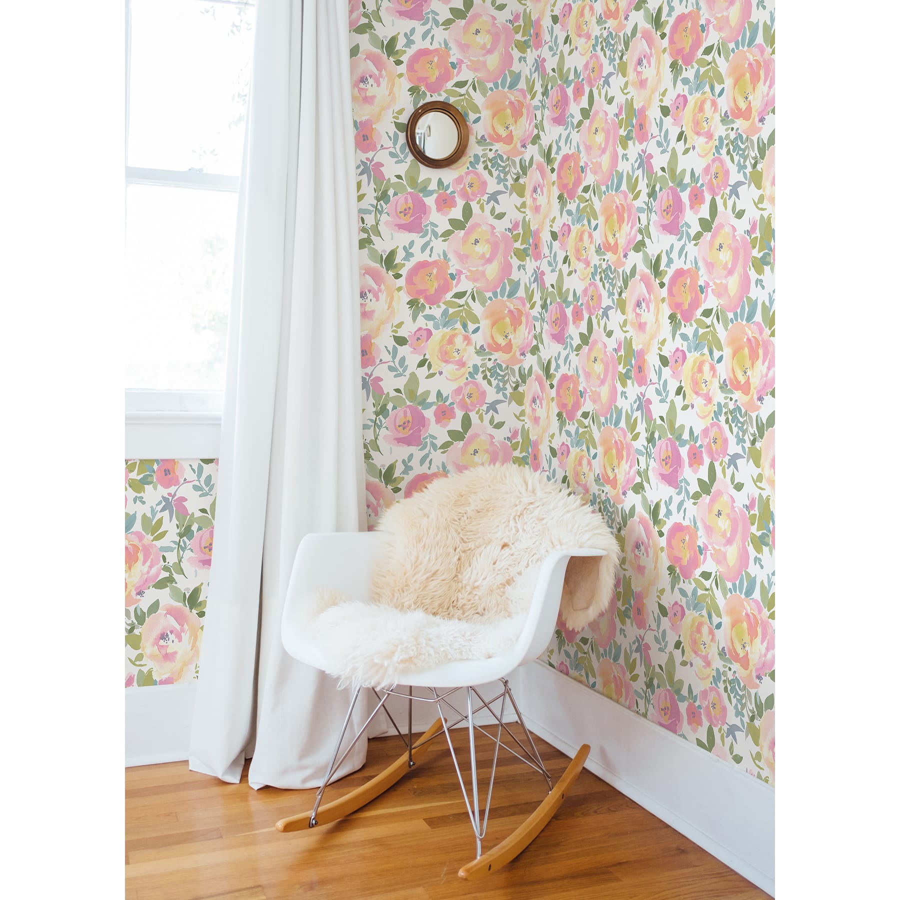 NuWallpaper Pink Gracelyn Flower Peel &#x26; Stick Wallpaper