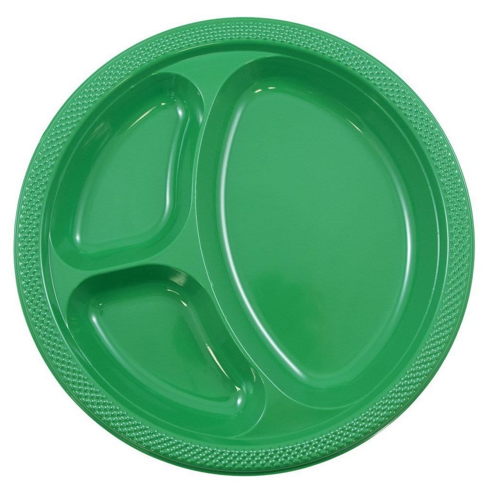 JAM Paper 10.25" Divided Plastic Party Plates, 20ct.