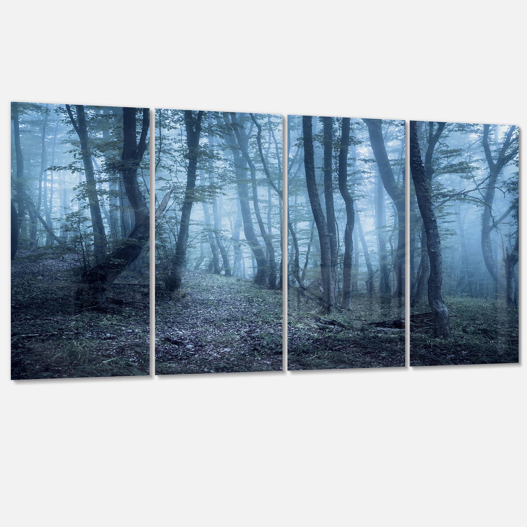 Designart - Spring Foggy Forest Trees - Landscape Photography Canvas Print