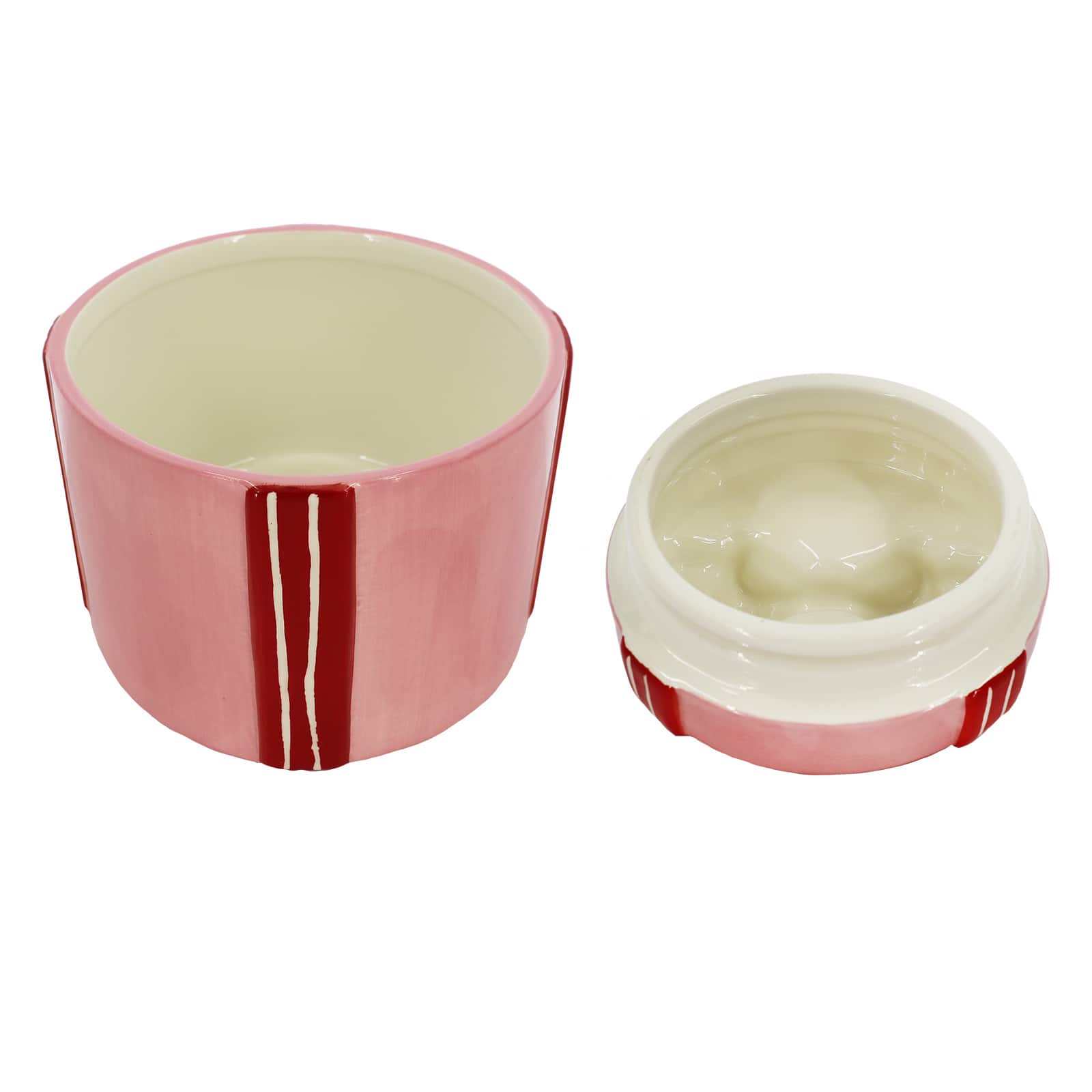 6.5&#x22; Pink &#x26; Red Gift Ceramic Container with Lid by Ashland&#xAE;