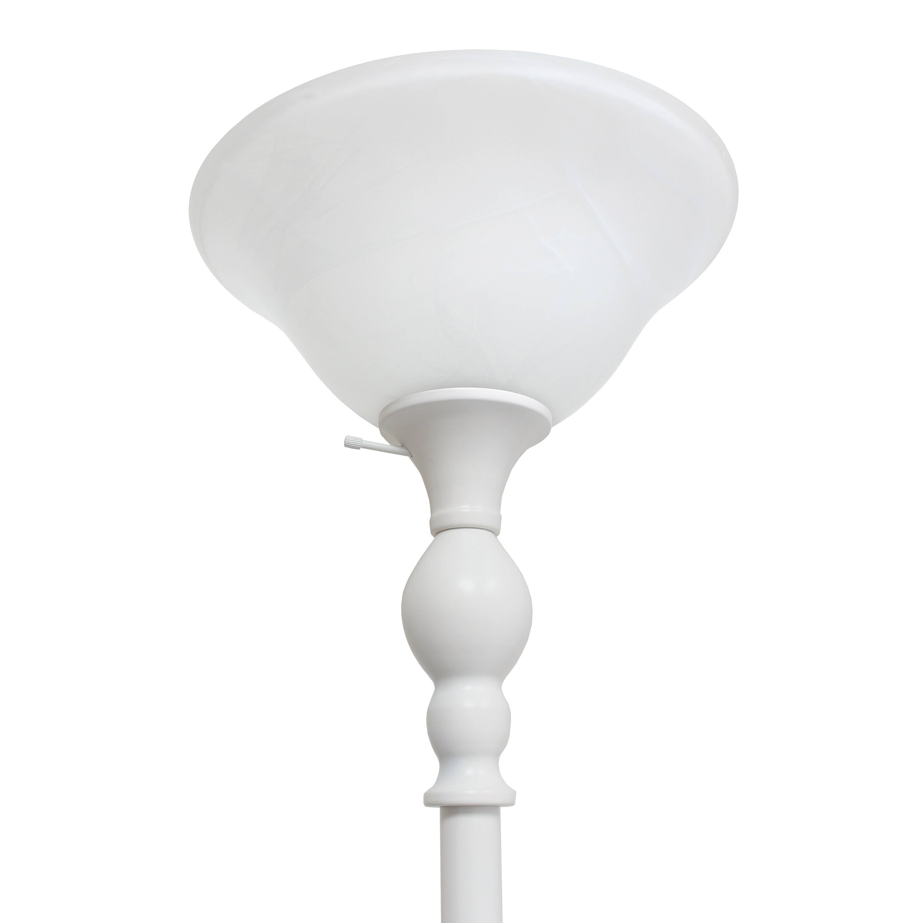 Lalia Home 6ft. Torchiere Floor Lamp with Marbleized Shade