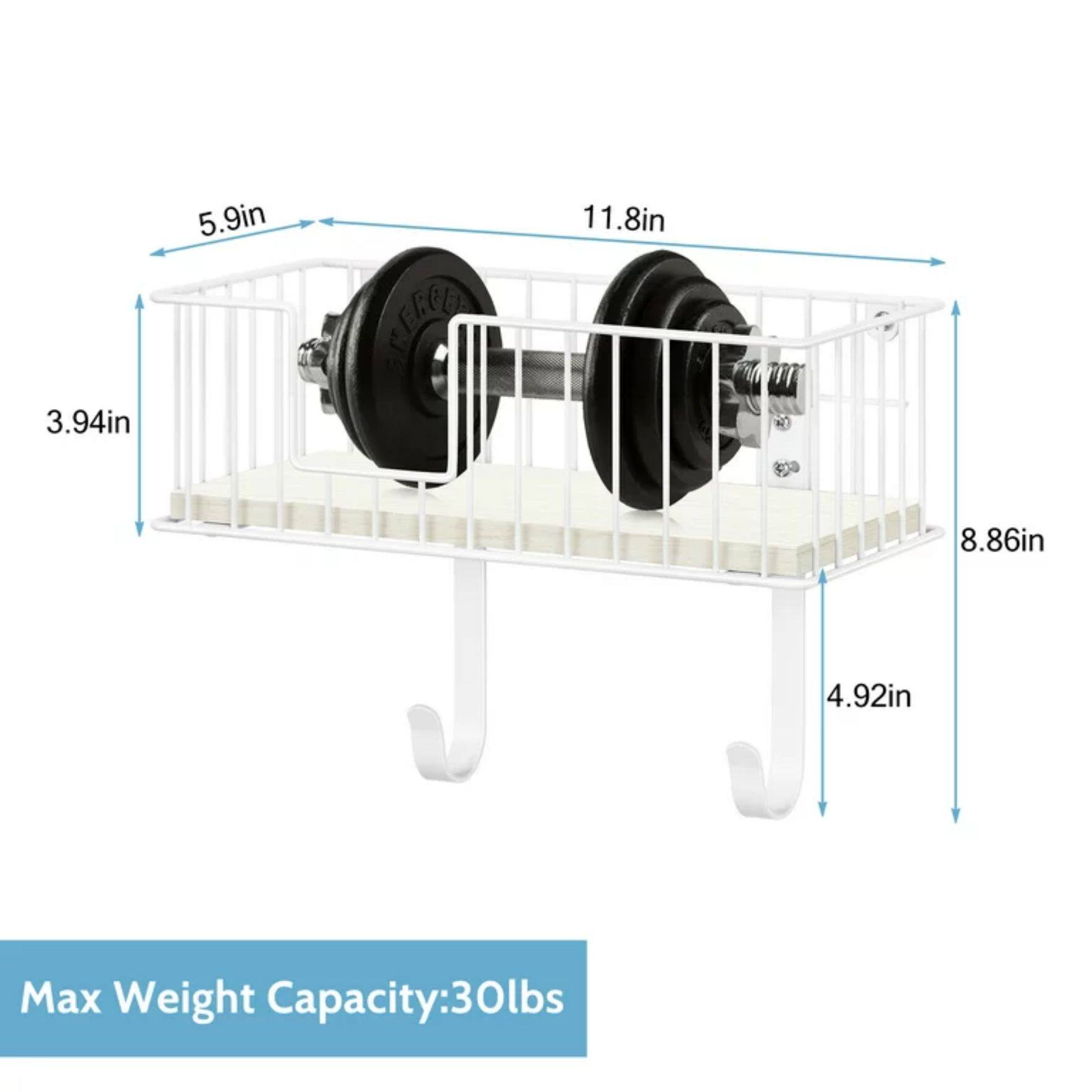 NEX&#x2122; White Wall-Mounted T-Leg and Y-Leg Ironing Board Holder