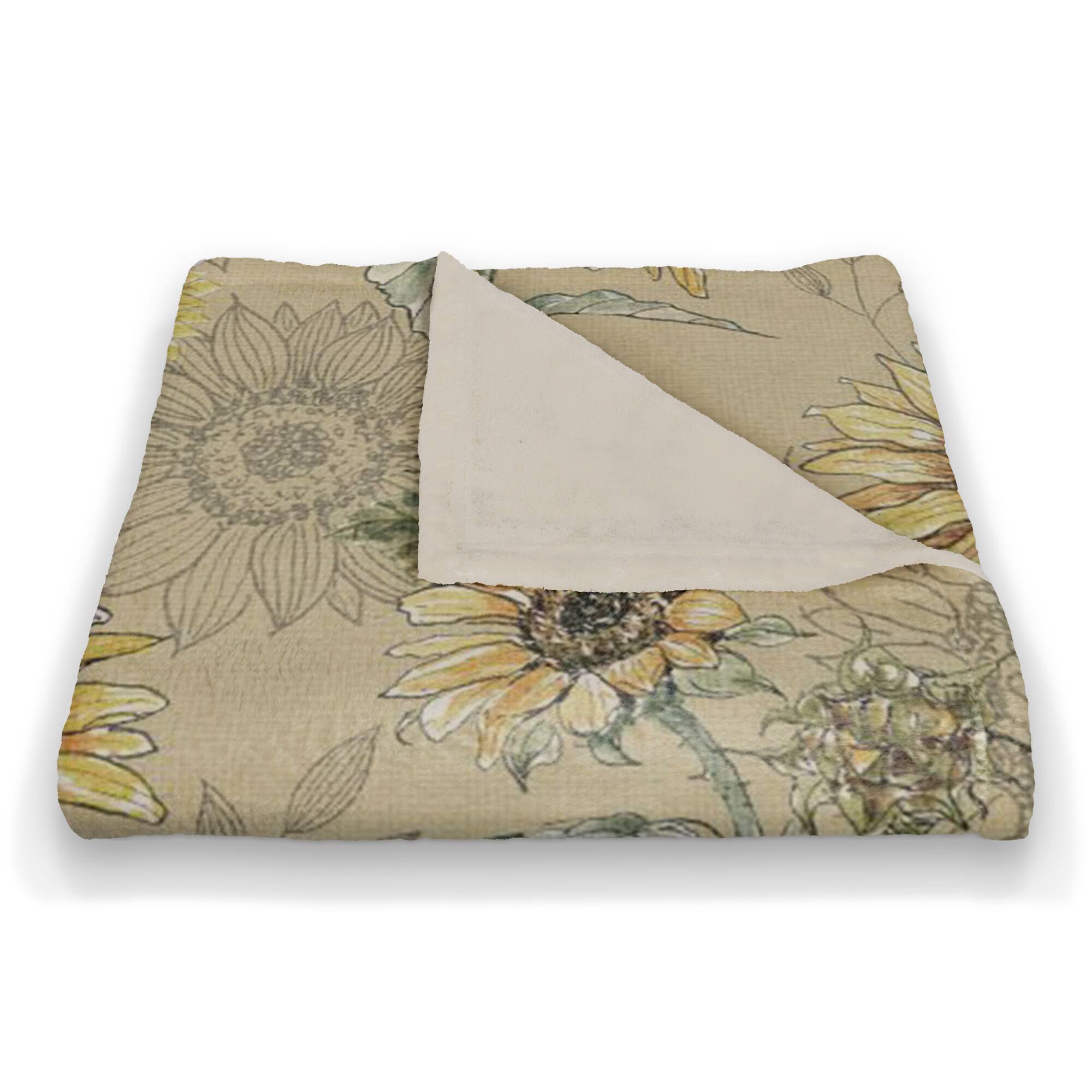 Sunflower Pattern Coral Fleece Blanket