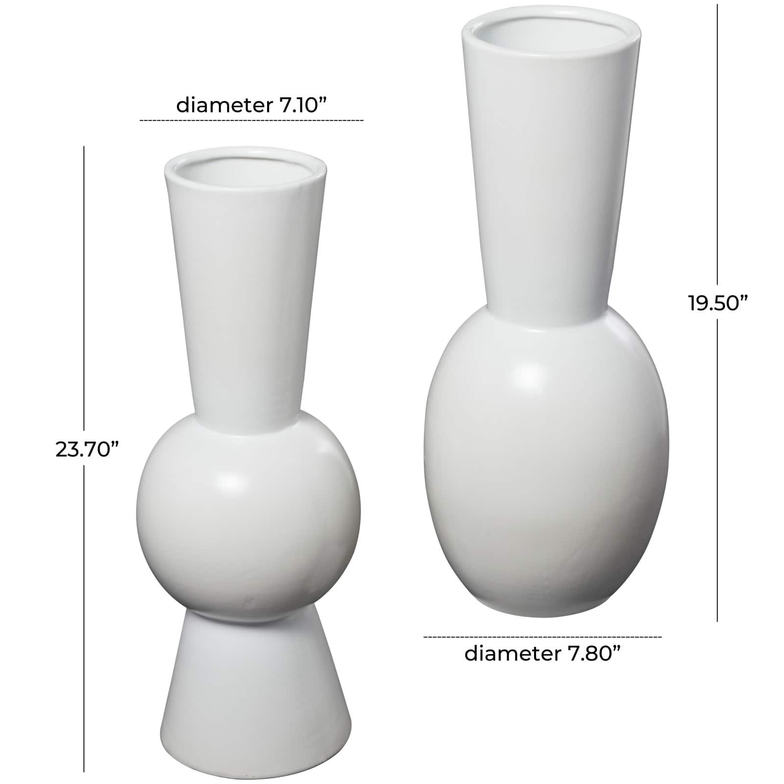 Ceramic Fluted Round Abstract Vase Set