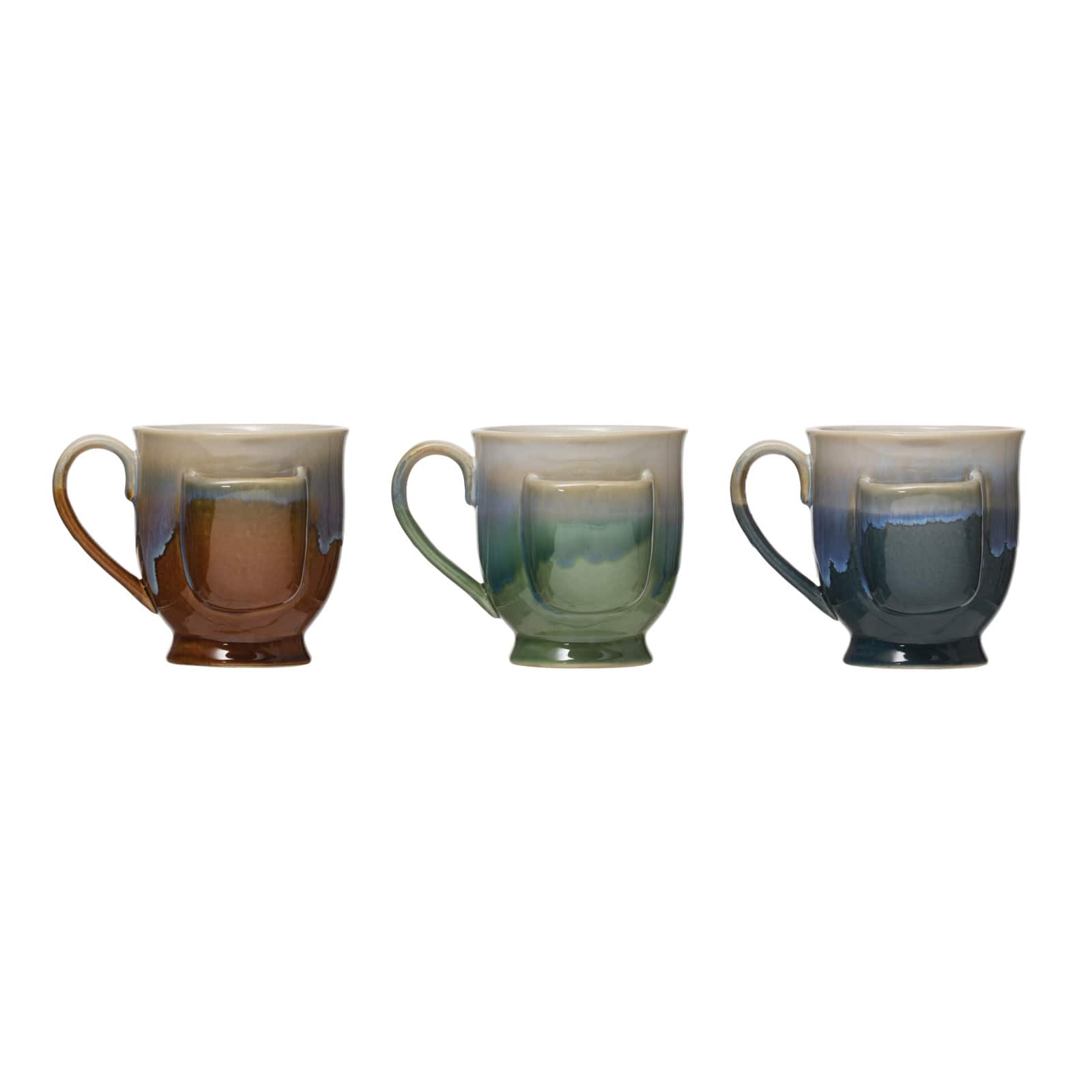 Assorted Glazed Stoneware Mug with Teabag Pocket Set, 2ct.