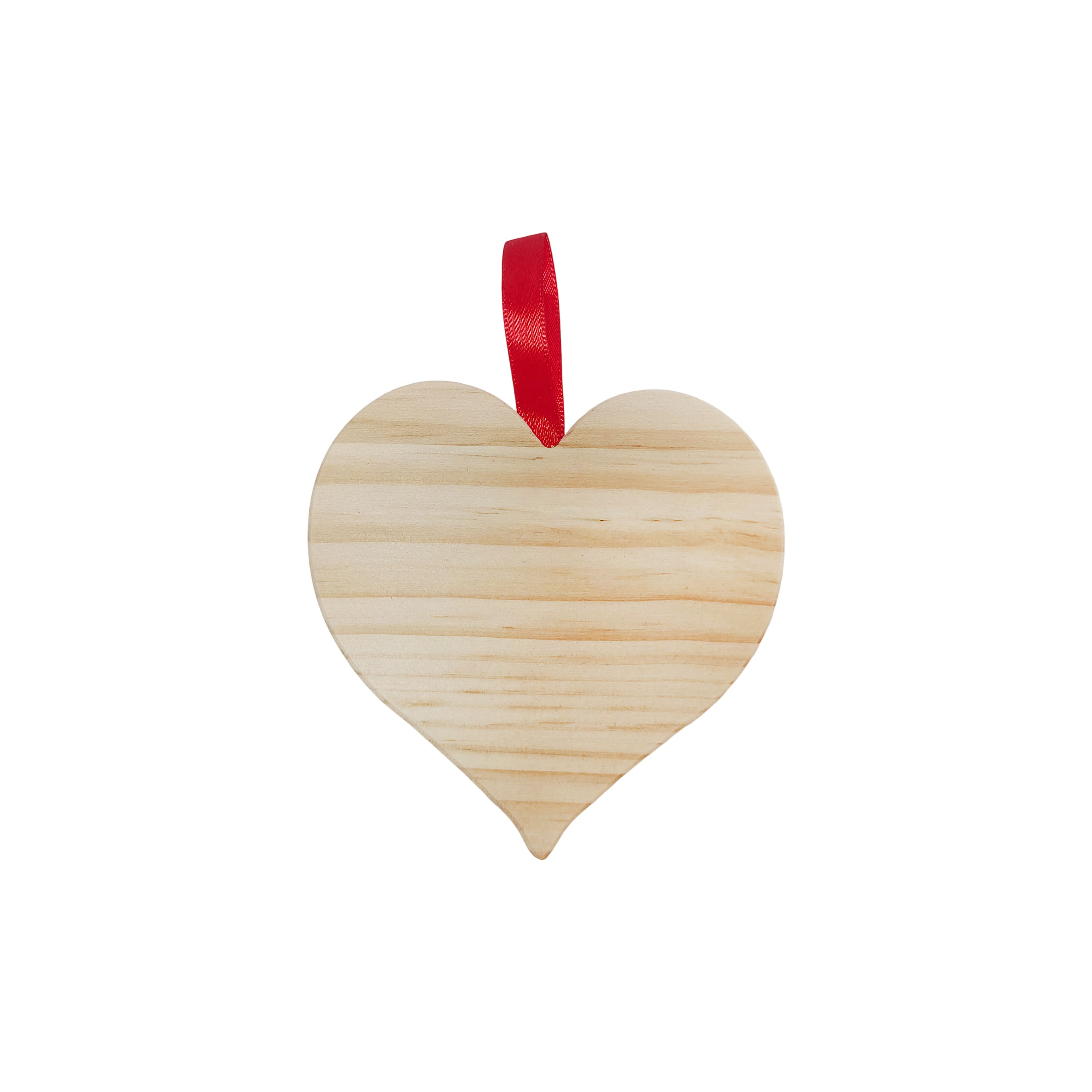 4&#x22; Heart DIY Pinewood Ornament by Make Market&#xAE;