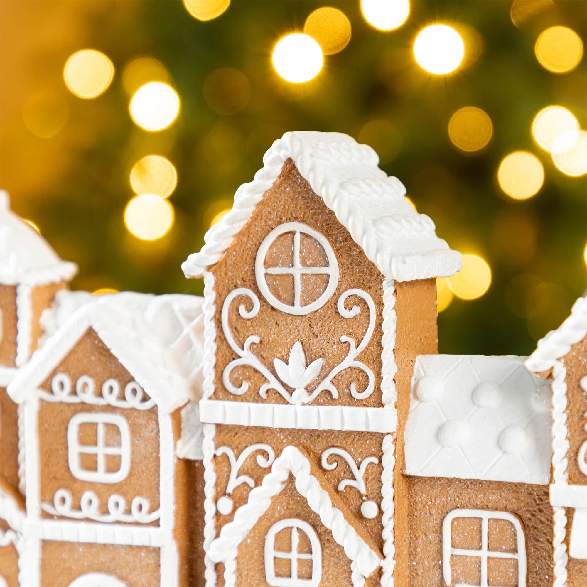 Glitzhome&#xAE; 12&#x22; Christmas Resin Gingerbread Townhouse Table Decor
