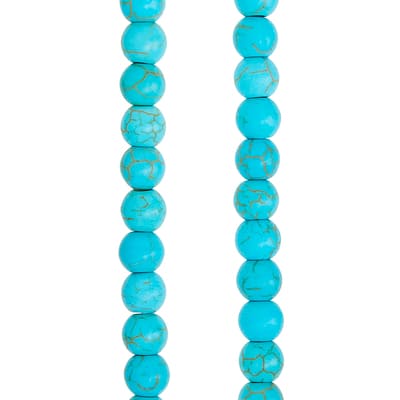 Turquoise Dyed Howlite Round Beads, 6mm by Bead Landing™ image