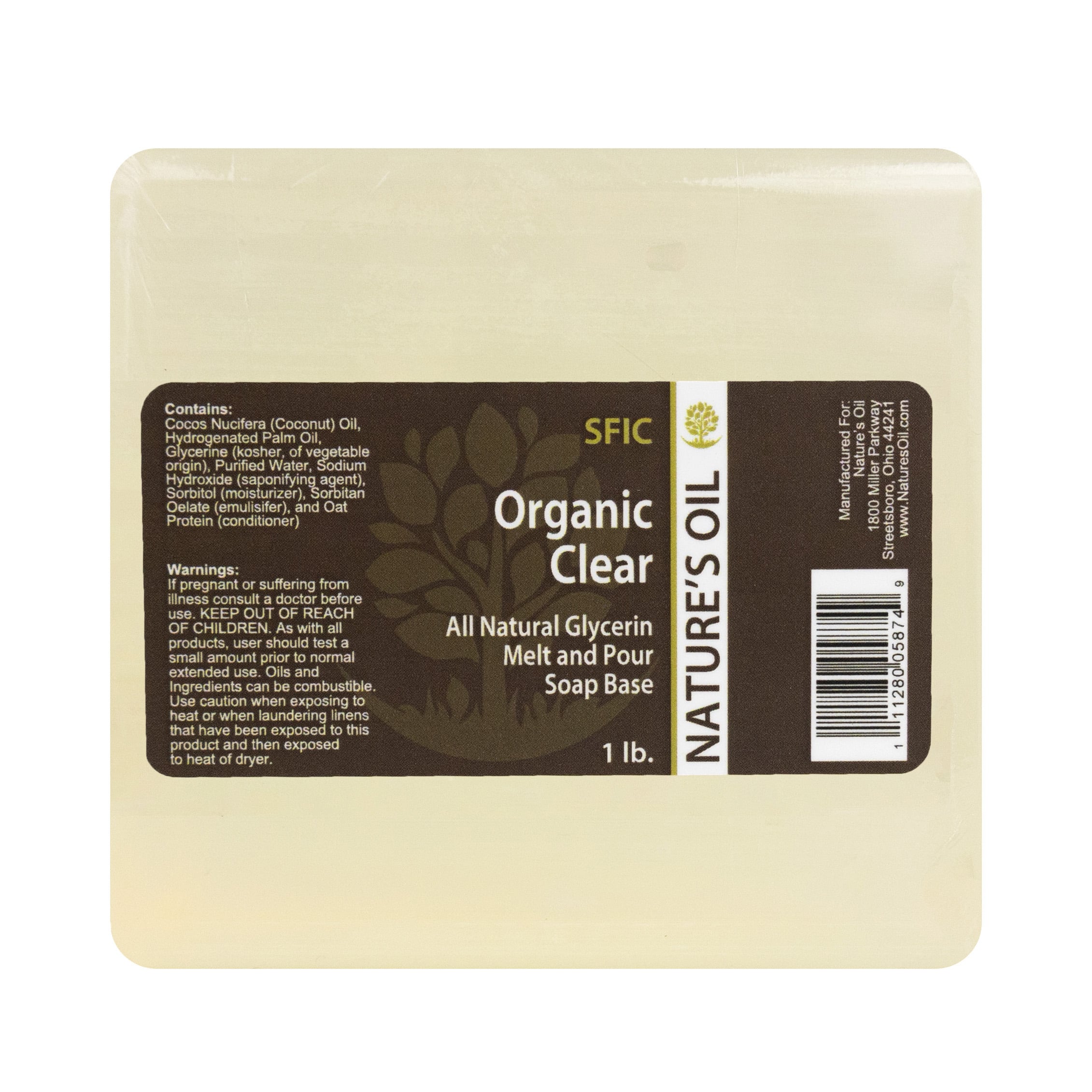 Nature's Oil All-Natural Clear Organic Melt and Pour Soap Base