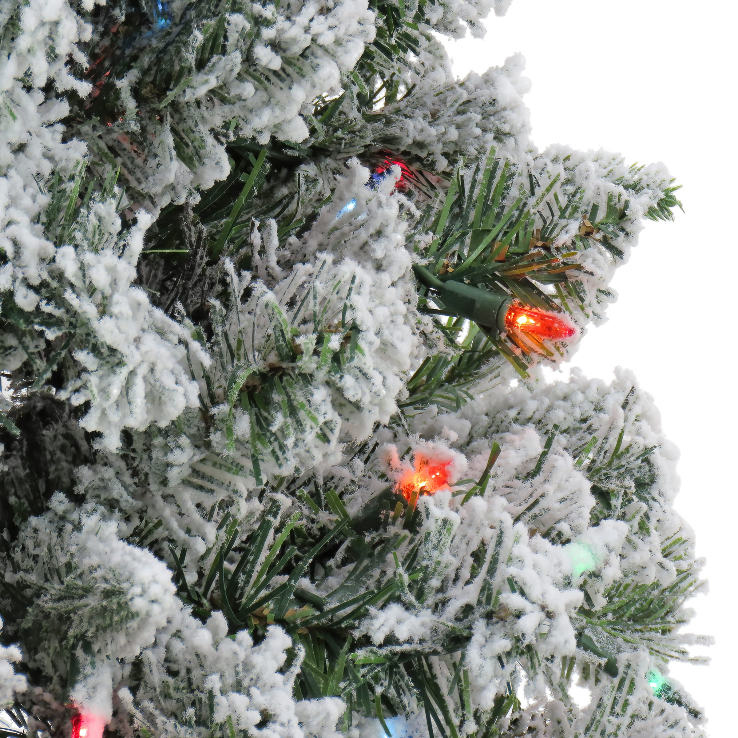6.5ft. Pre-Lit Snowy Mixed Pine Artificial Christmas Tree, Multicolor Lights