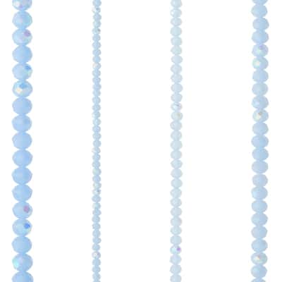 Light Blue Faceted Glass Rondelle Beads by Bead Landing™