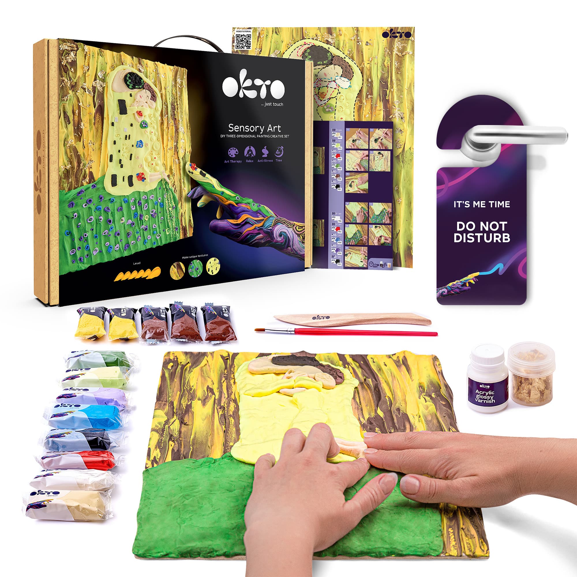 OKTO Sensory Art 3D Gustav Klimt The Kiss Clay Painting Kit