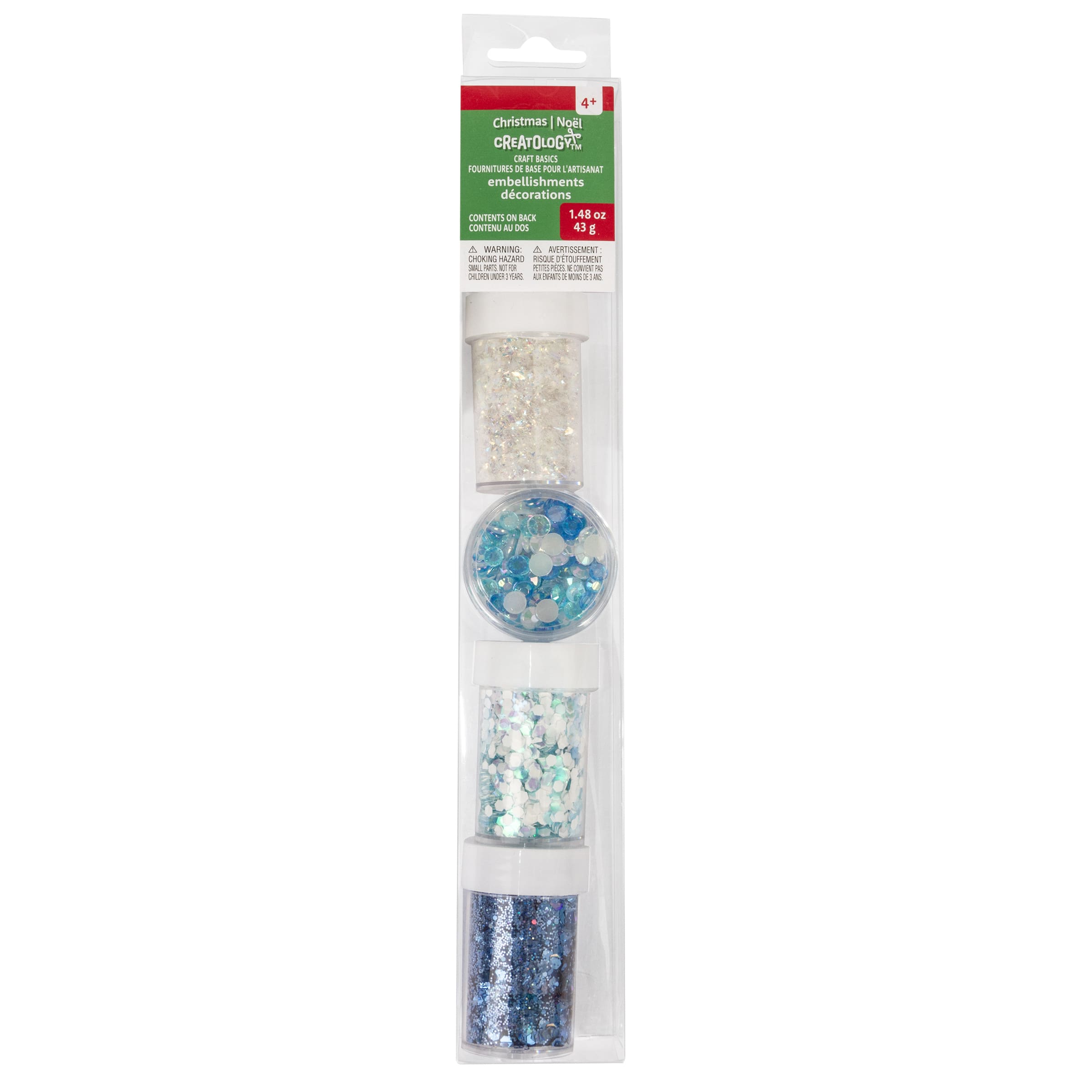 Blue &#x26; White Winter Embellishment &#x26; Glitter Shaker Set by Creatology&#x2122;