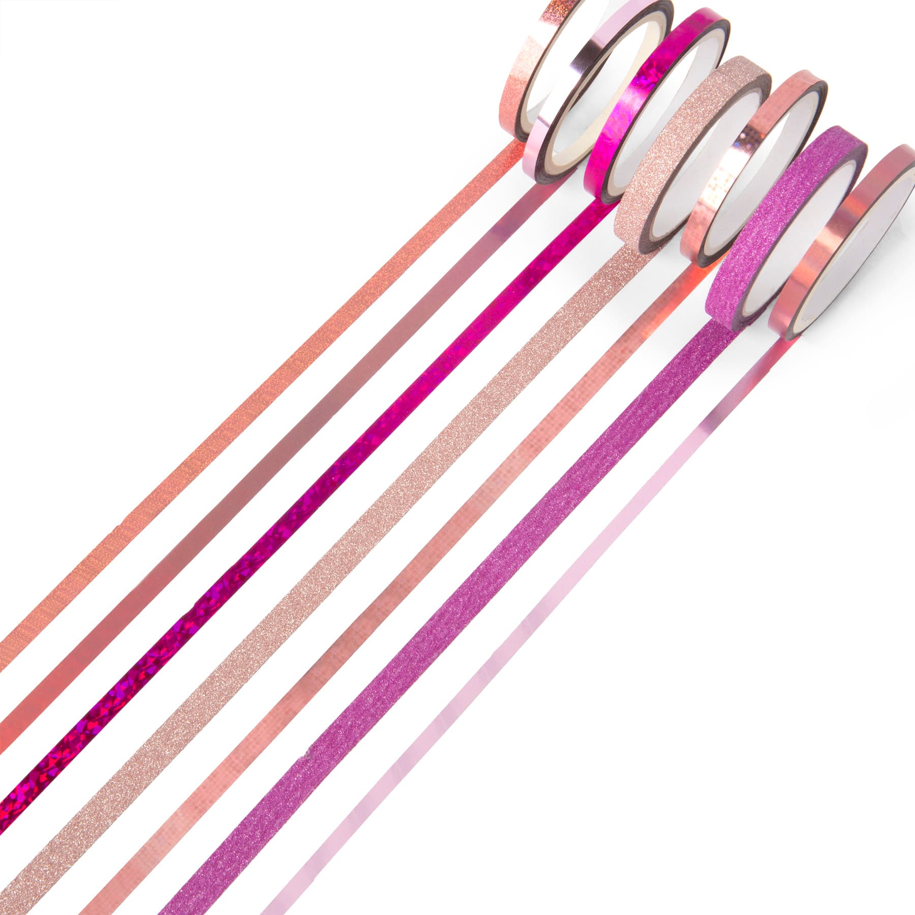 12 Packs: 7 ct. (84 total) Pink Foil & Glitter Crafting Tape Set by Recollections™