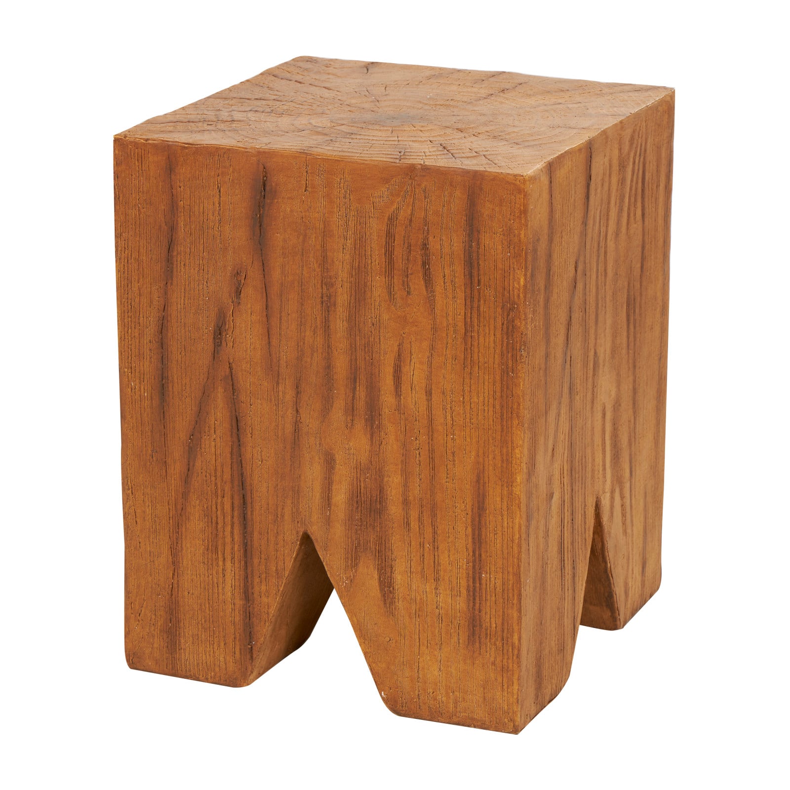 18&#x22; Brown Block Outdoor Accent Table