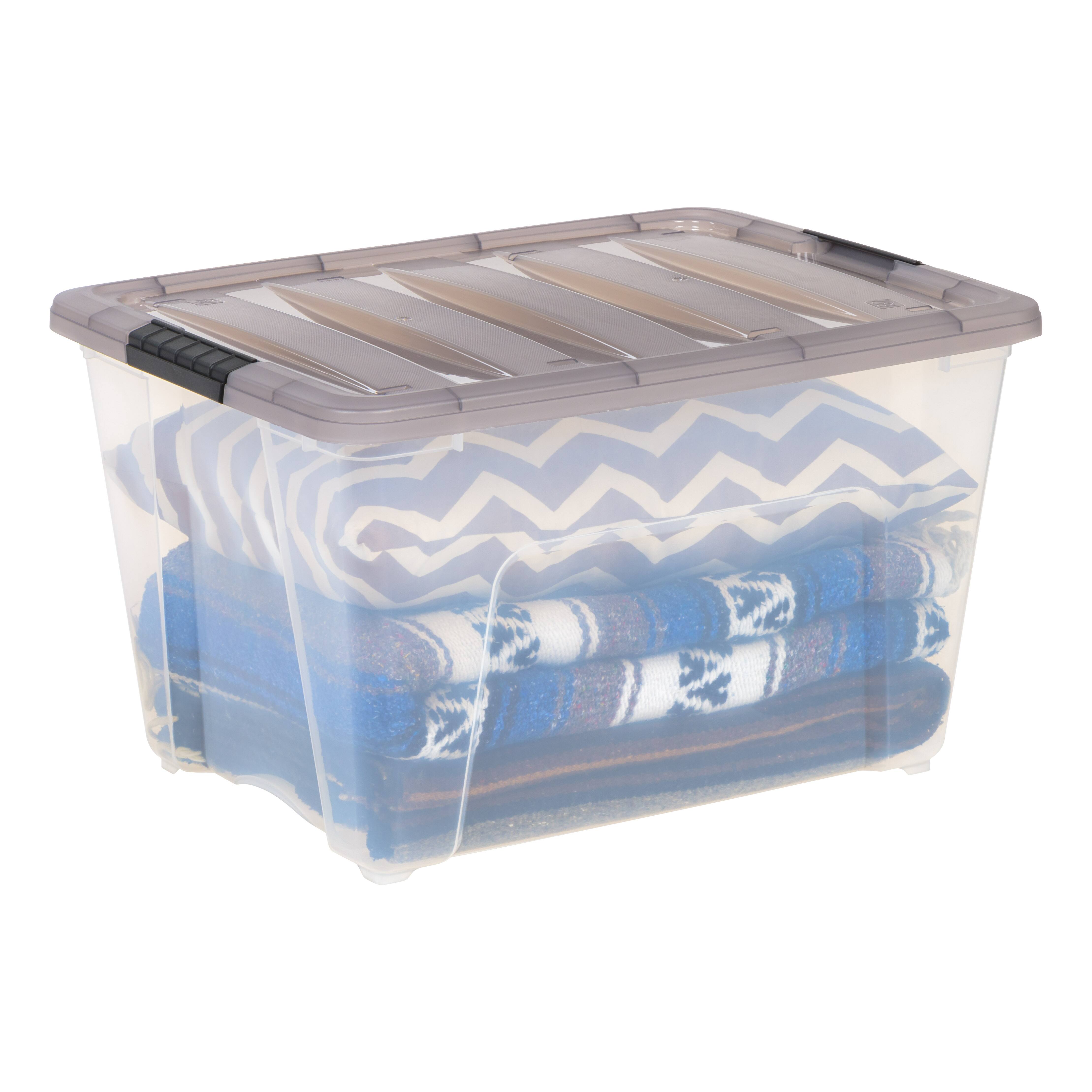 IRIS&#xAE; Stack &#x26; Pull&#x2122; Clear Storage Box with Gray Lid