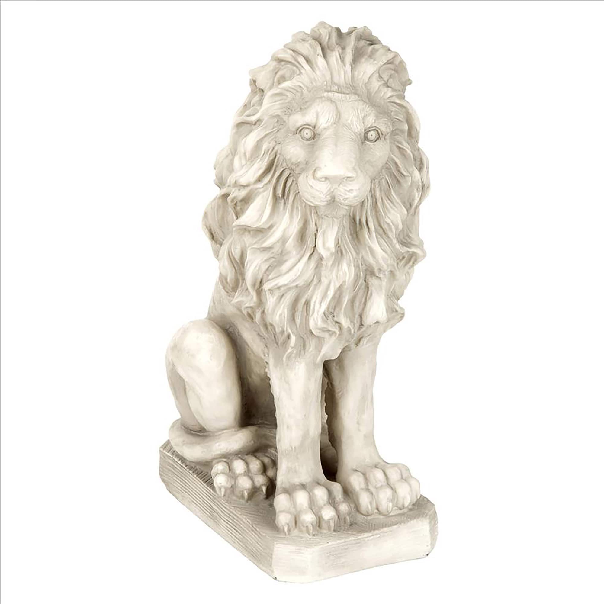 Design Toscano 21&#x22; Mansfield Manor Lion Sentinel Statue Looking Right
