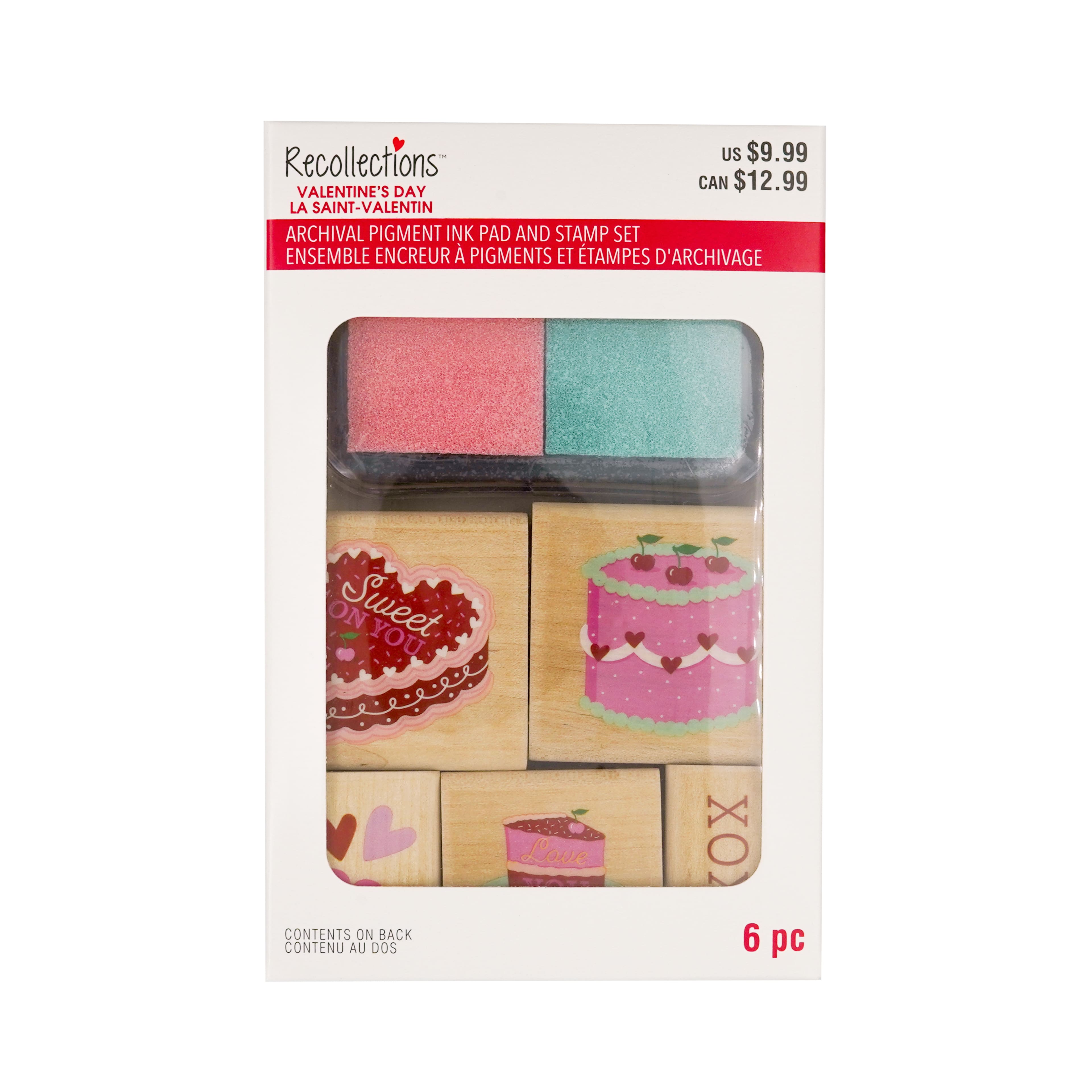 Valentine&#x27;s Day Cake Archival Pigment Ink Pad &#x26; Stamp Set by Recollections&#x2122;