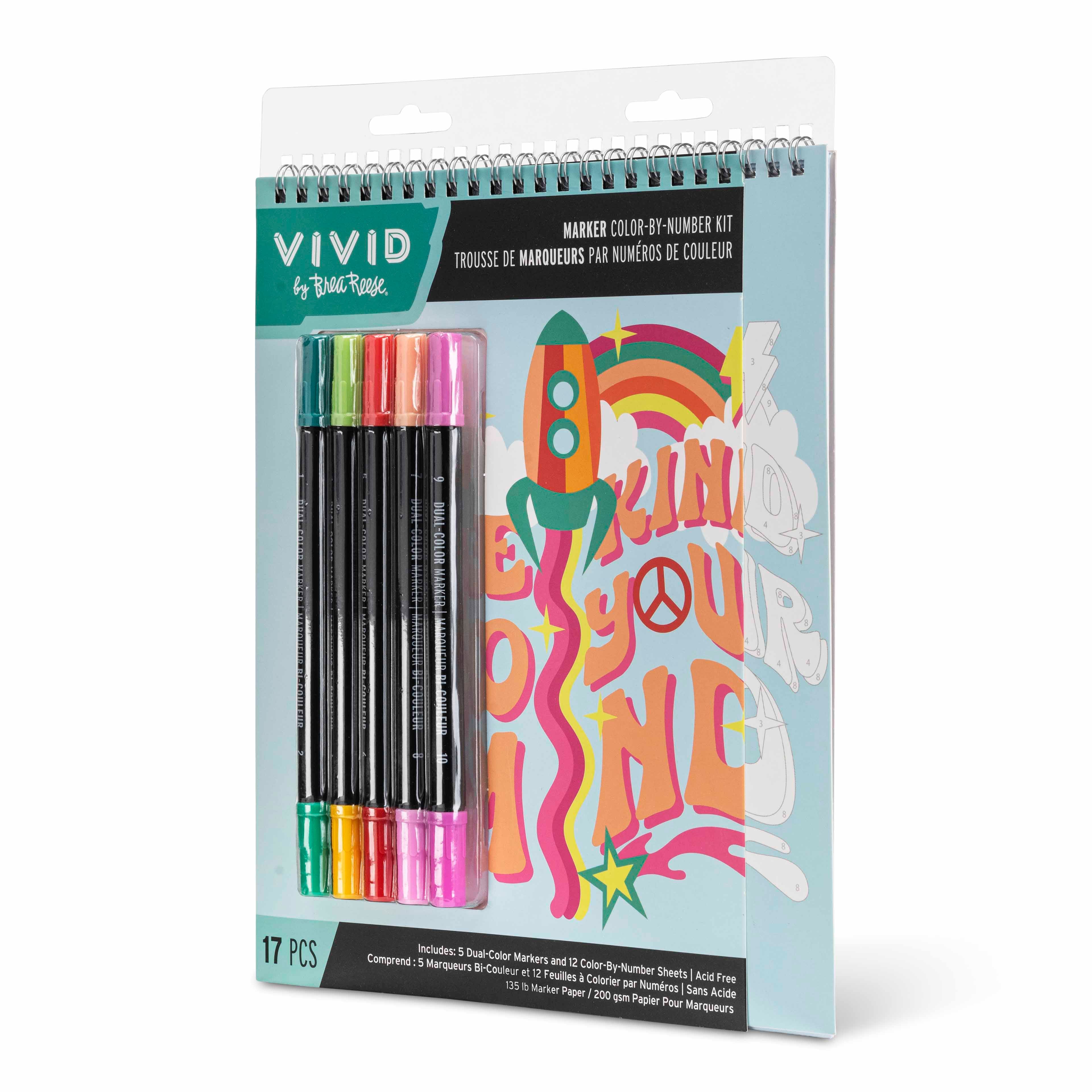 VIVID by Brea Reese® Good Vibes Marker Colour-by-Number Kit