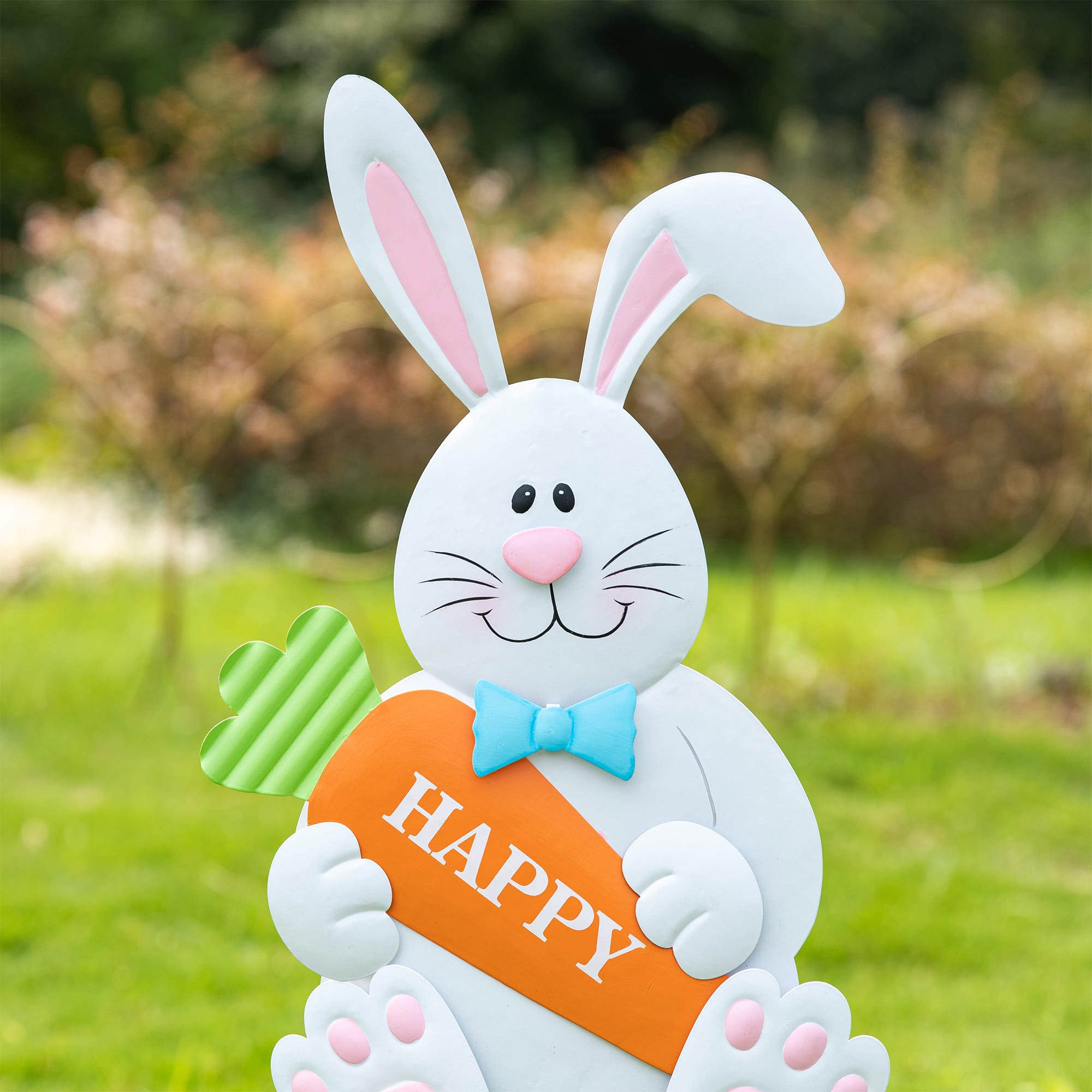 Glitzhome&#xAE; 30&#x22; Easter Metal Bunny Yard Stake