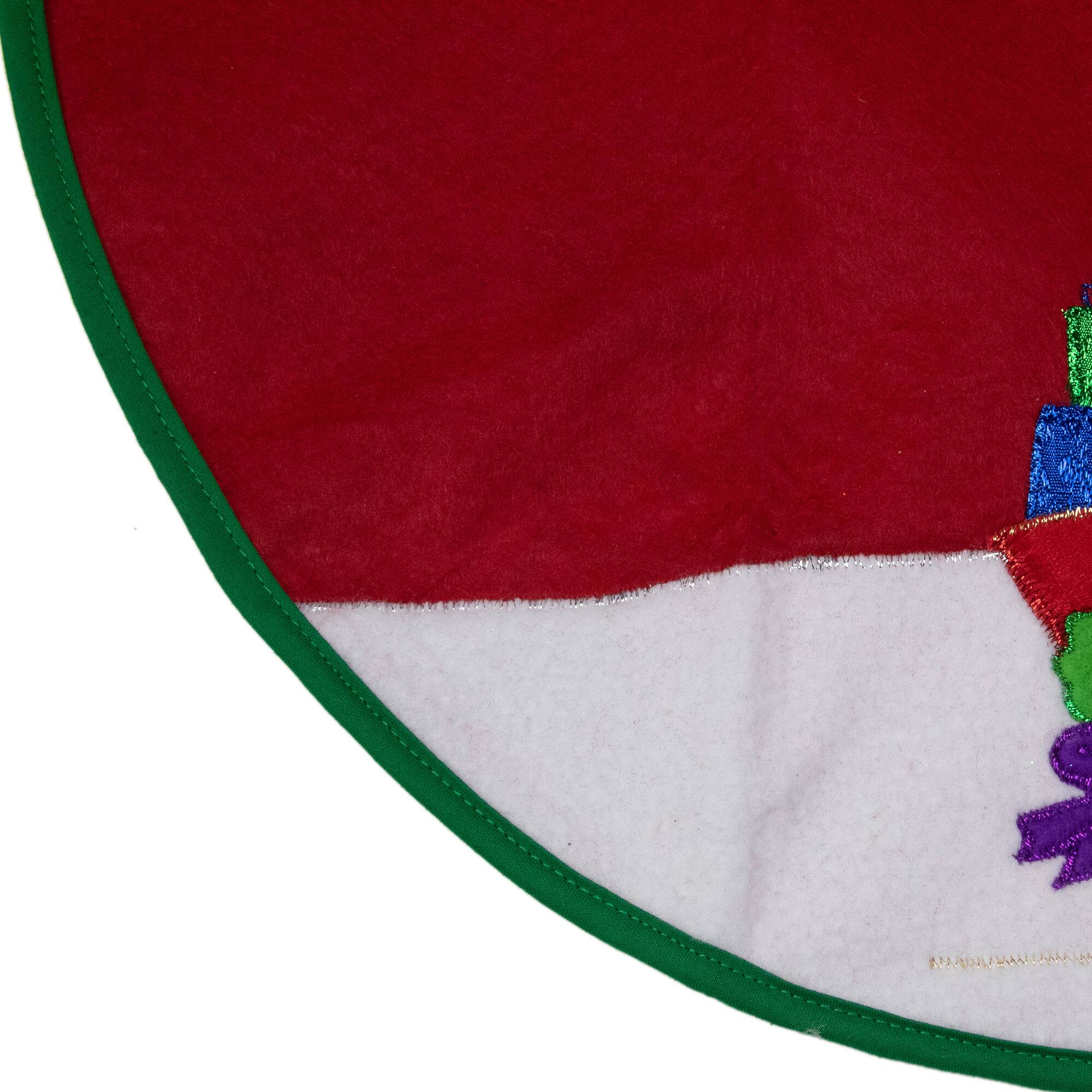 20&#x22; Embroidered Sleigh &#x26; Tree Applique Mini Tree Skirt