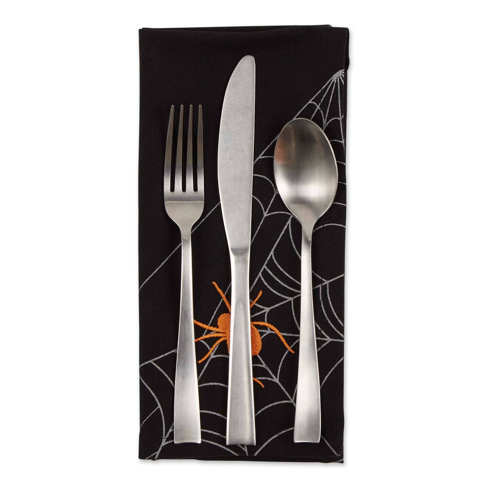 DII&#xAE; Spooky Spiderweb Embellished Dinner Napkins, 4ct.