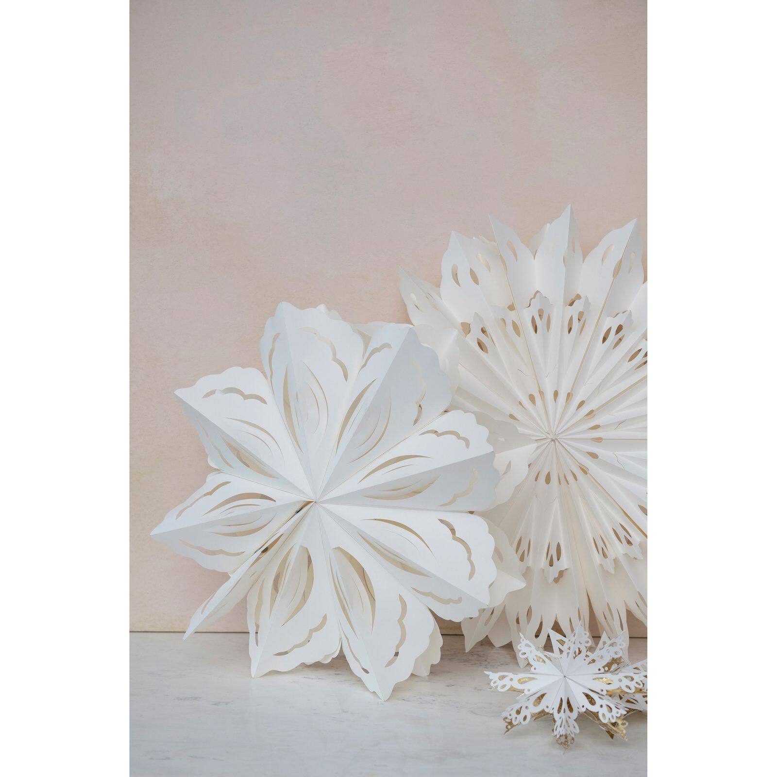 Hello Honey&#xAE; 25&#x22; White Hanging Snowflake Paper Ornament