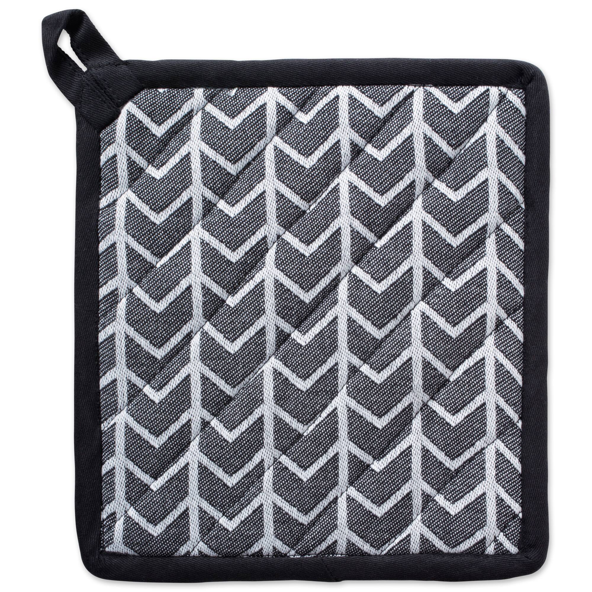 DII® Black & White Herringbone Potholder (Set of 2)