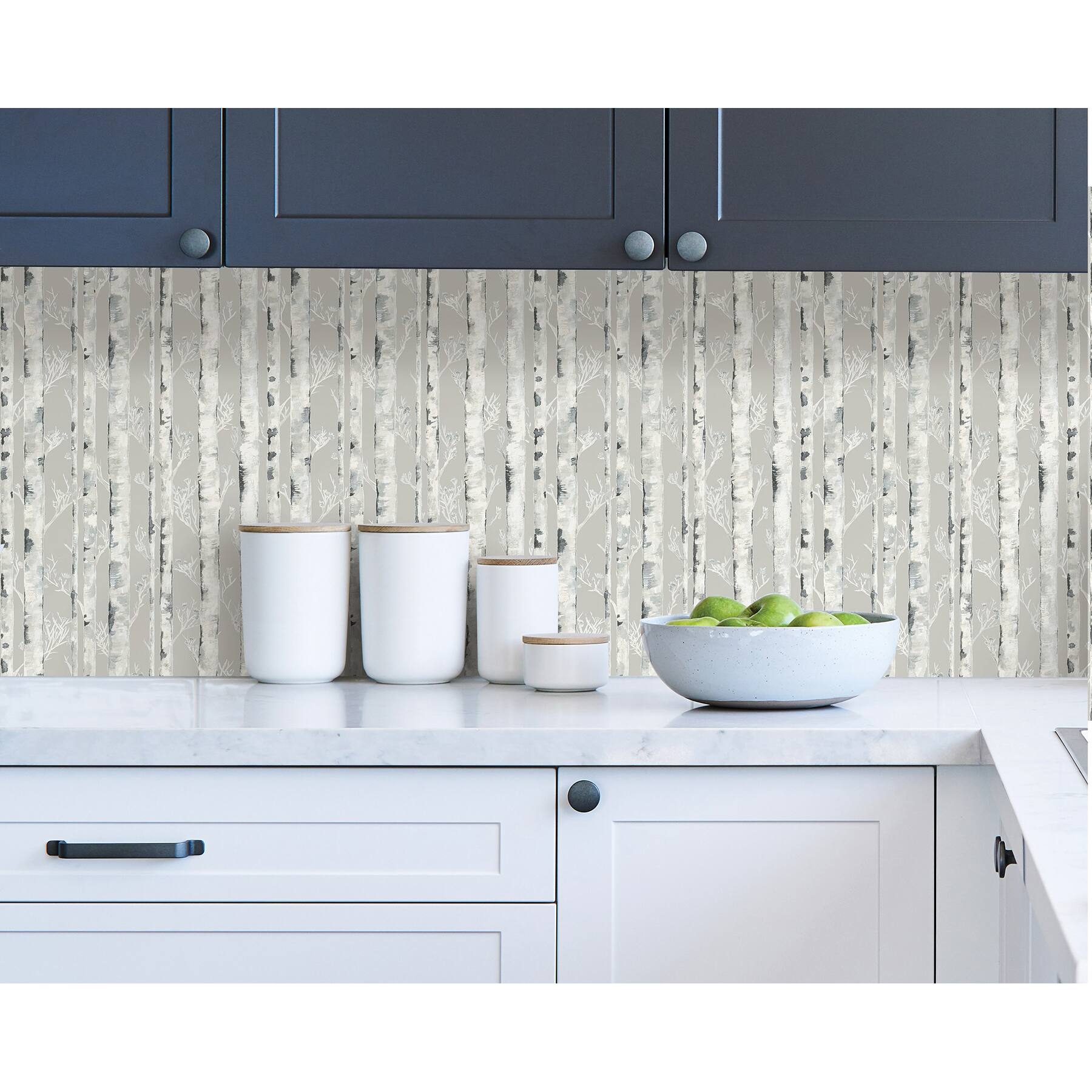 InHome Birchdale Gray Peel & Stick Wallpaper