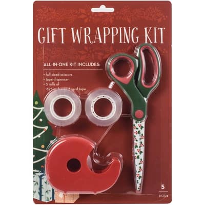 American Crafts™ Santa Faces Gift Wrap Essentials Scissors & Tape