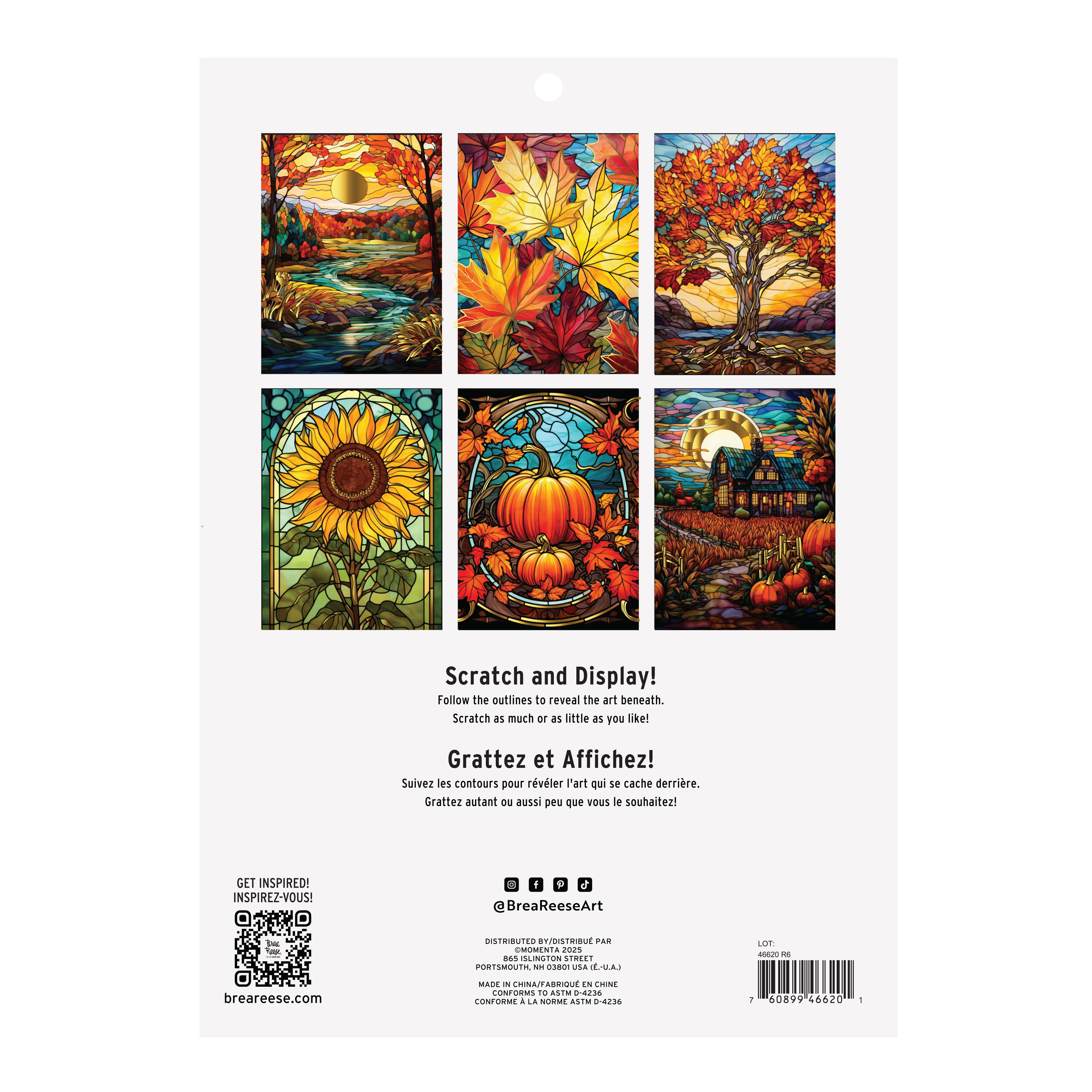 Brea Reese™ 9" x 12" Stained Glass Fall Scratch Art Paper Pad