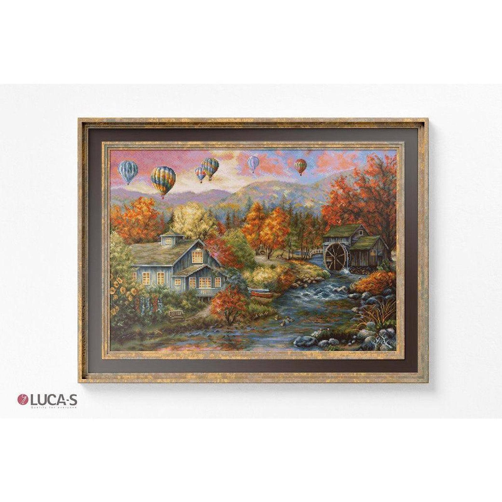 Luca-S Autumn Creek Mill Counted Cross Stitch Kit