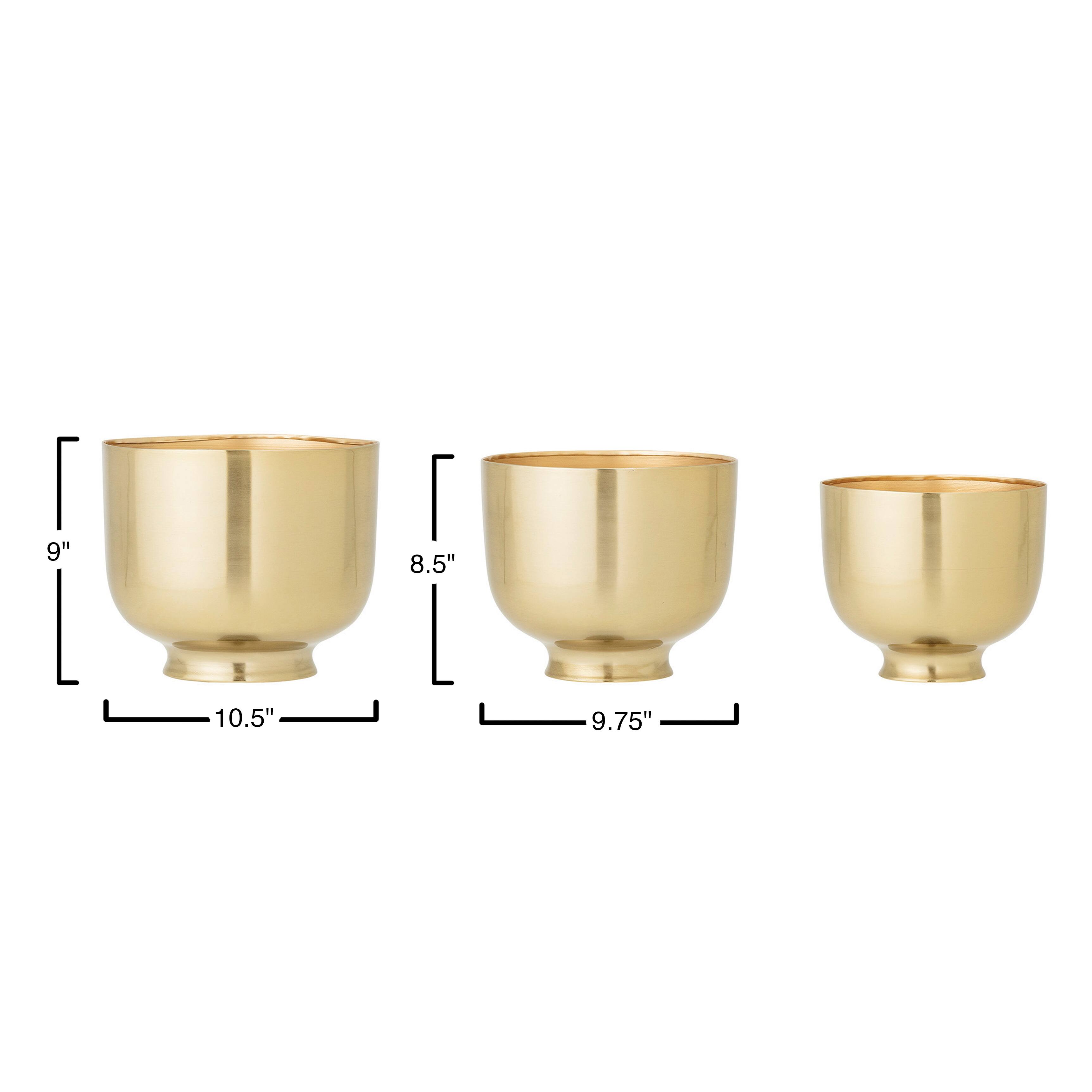 Hello Honey® Gold Metal Planters Set