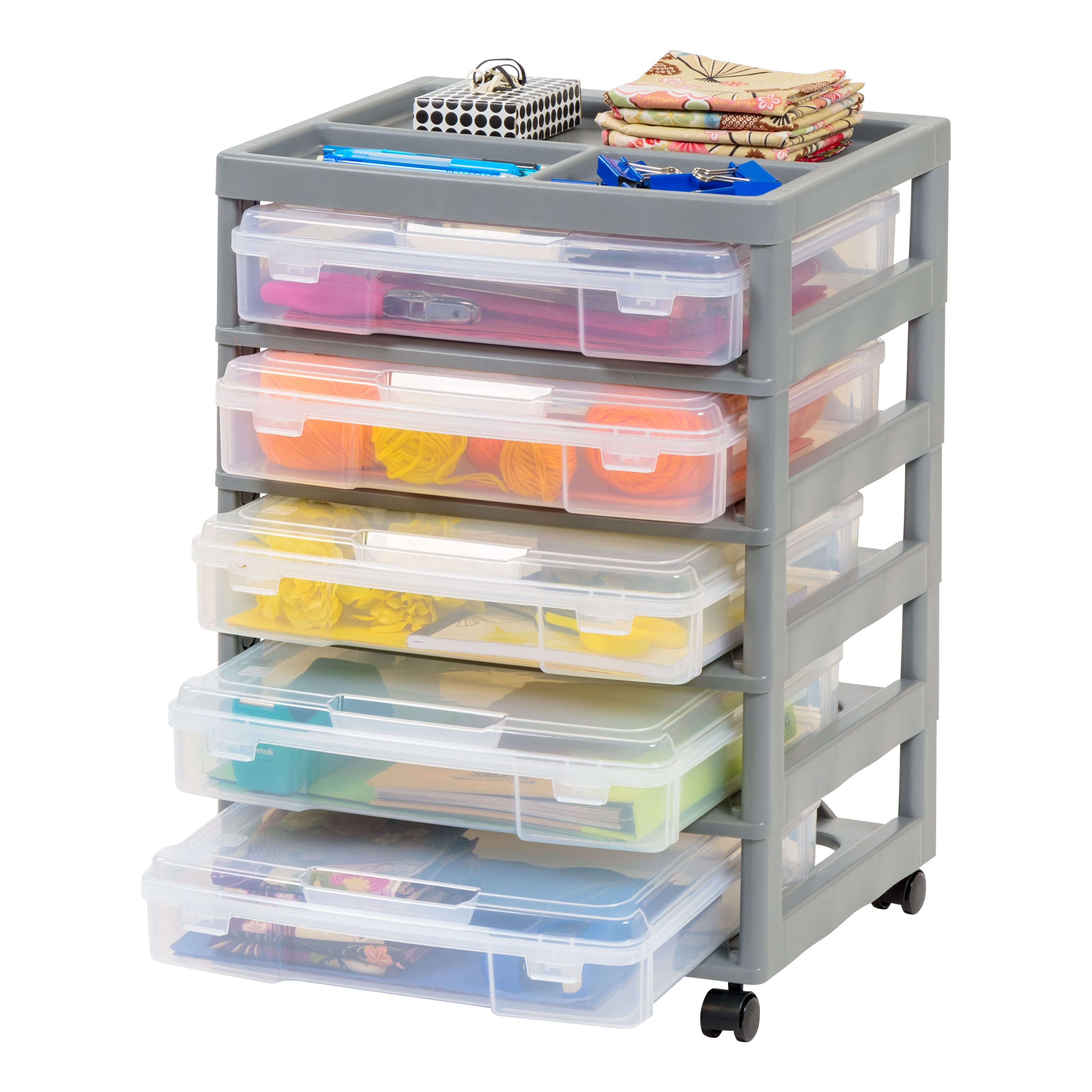 IRIS Gray 5-Case Scrapbook Cart