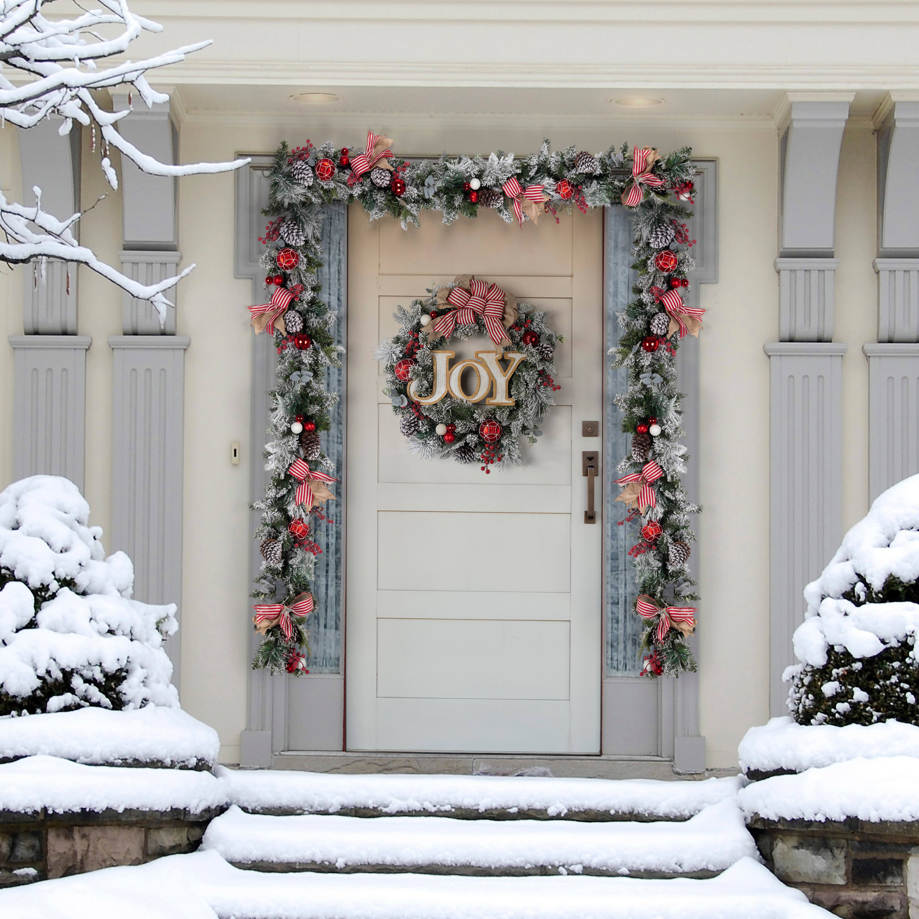 24&#x22; Snowy Pine Joy Wreath by Ashland&#xAE;