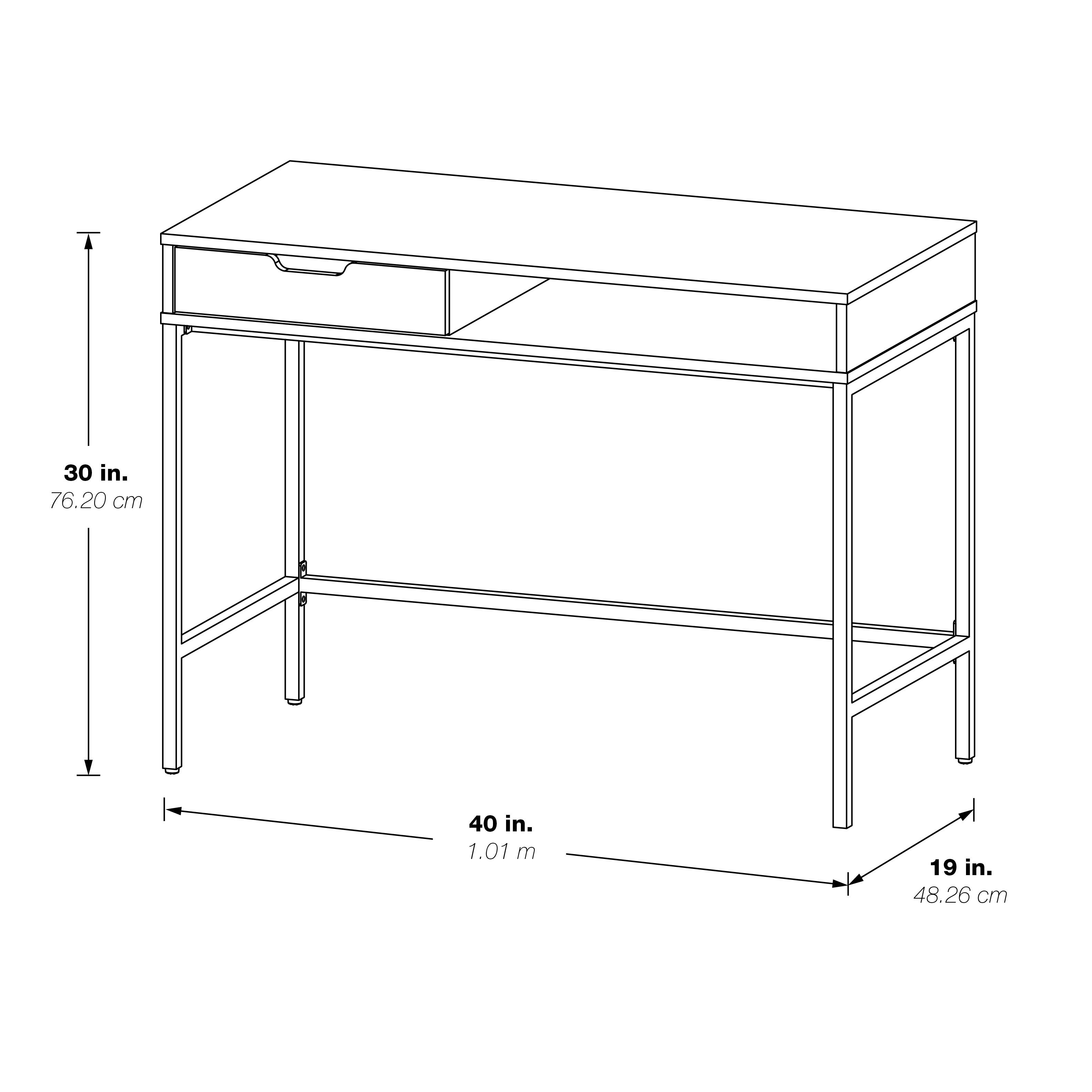 OSP Home Furnishings 40" Contempo Desk with Drawer