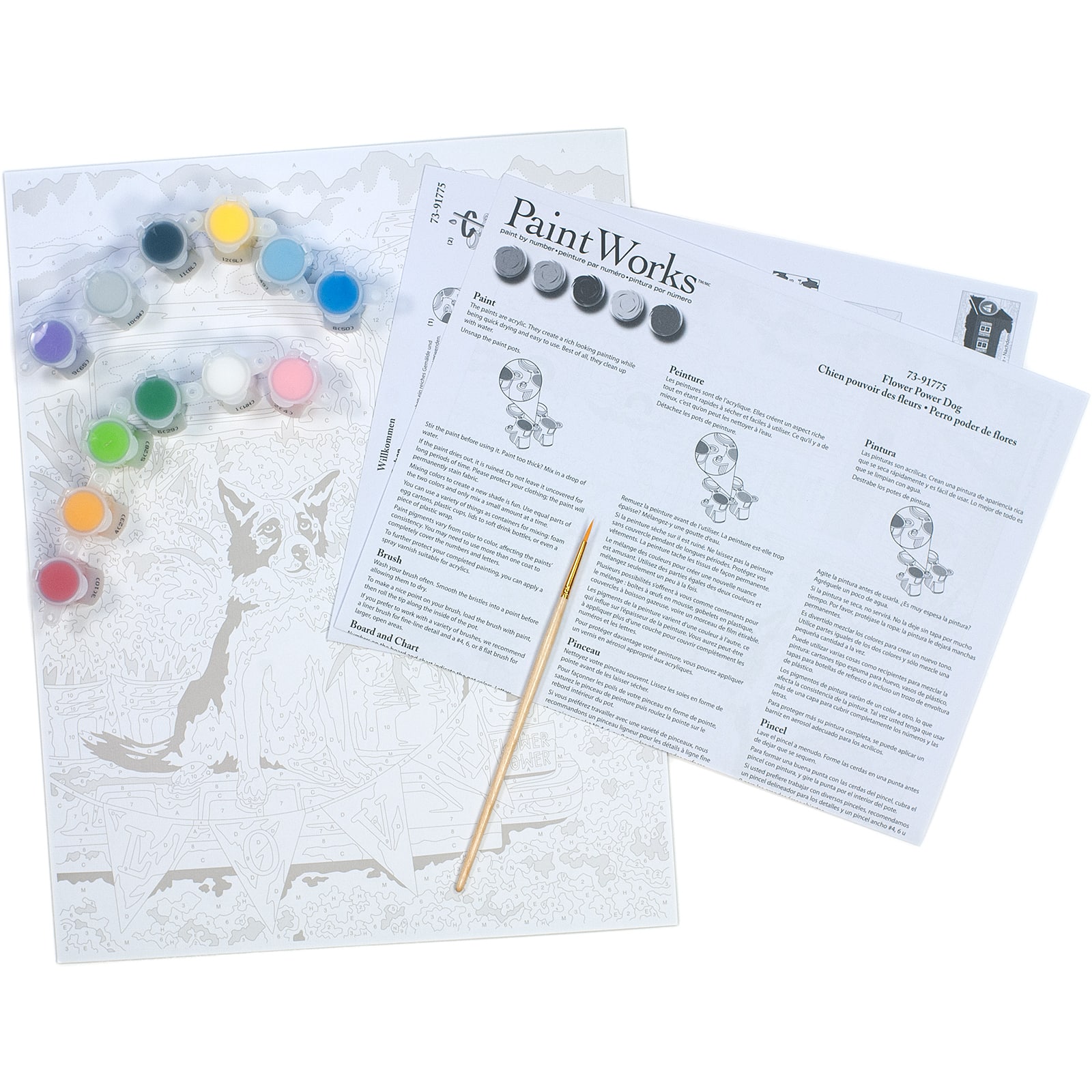 Dimensions Paint by Number Kit 9x12 Colorful Dog Dots